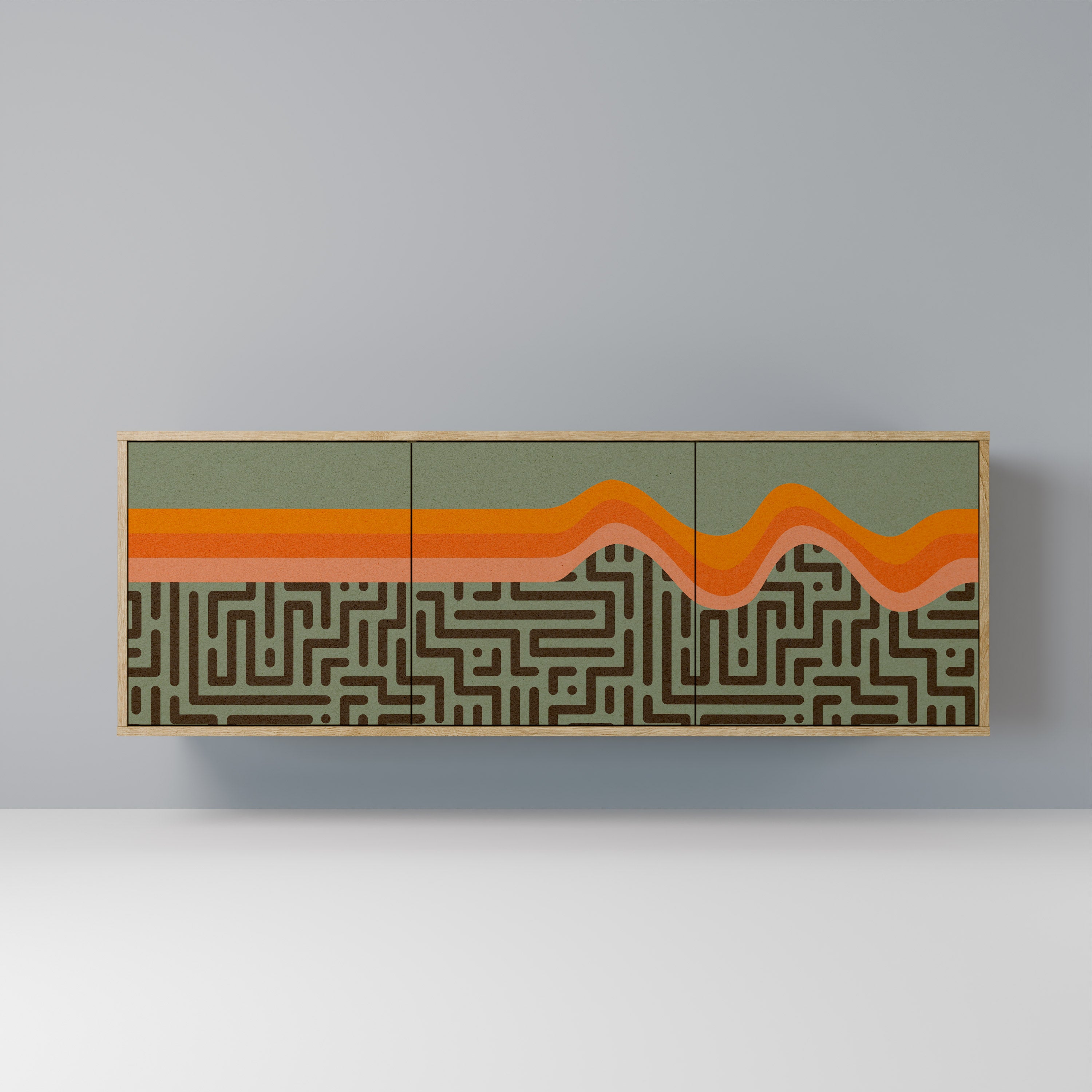 SIMPLE SOLUTIONS 3-türiges Sideboard in Eichenoptik