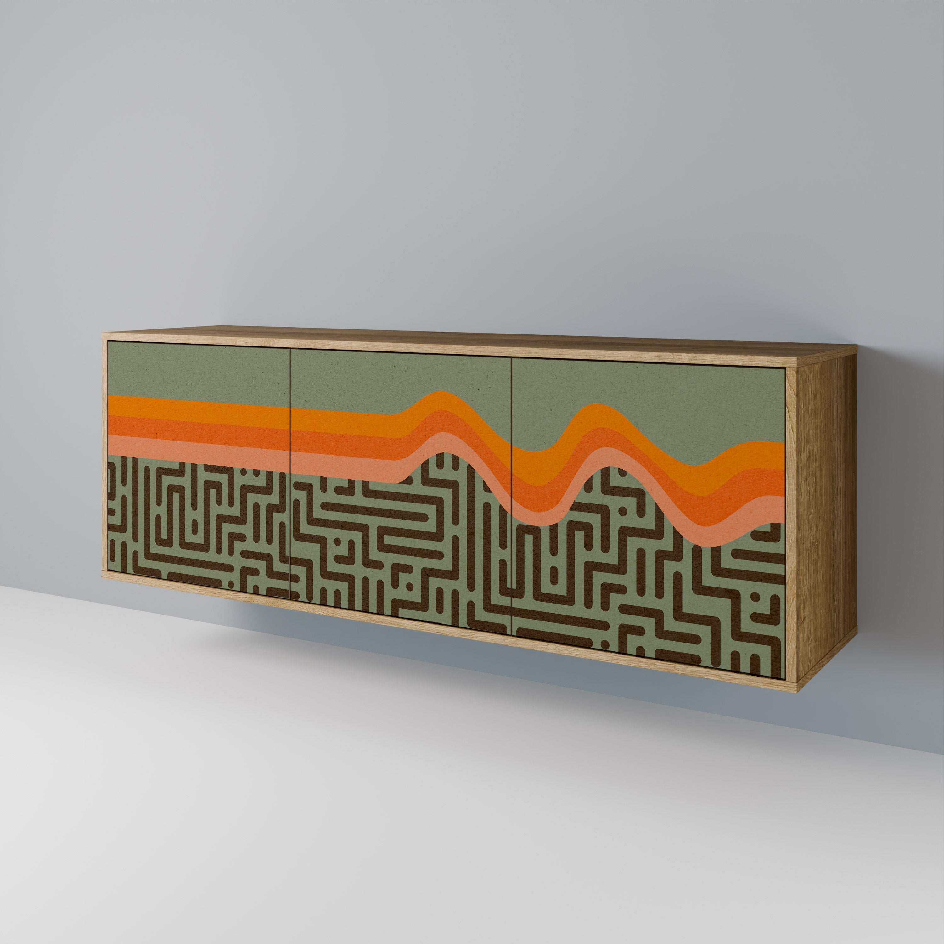 SIMPLE SOLUTIONS 3-türiges Sideboard in Eichenoptik