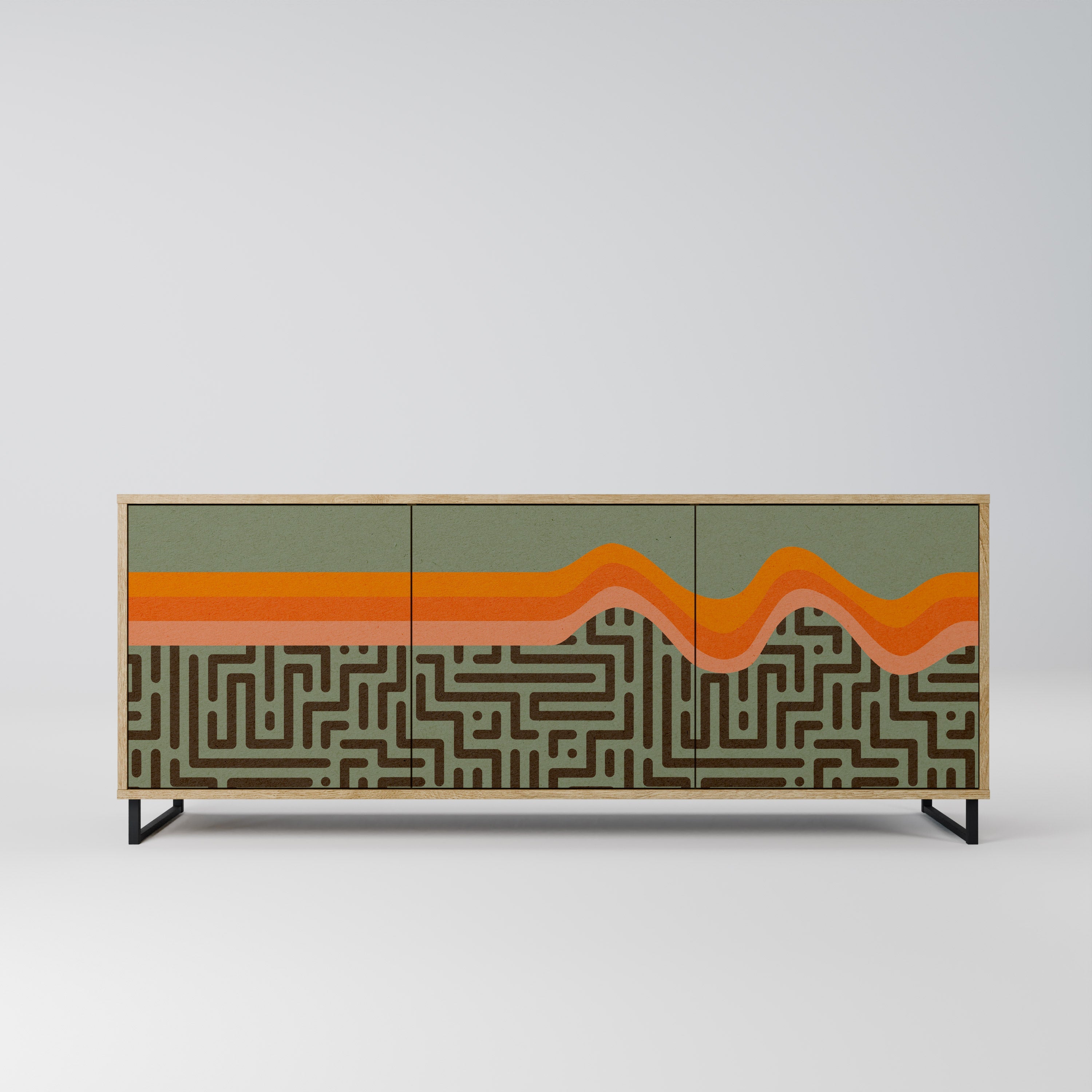 SIMPLE SOLUTIONS 3-türiges Sideboard in Eichenoptik