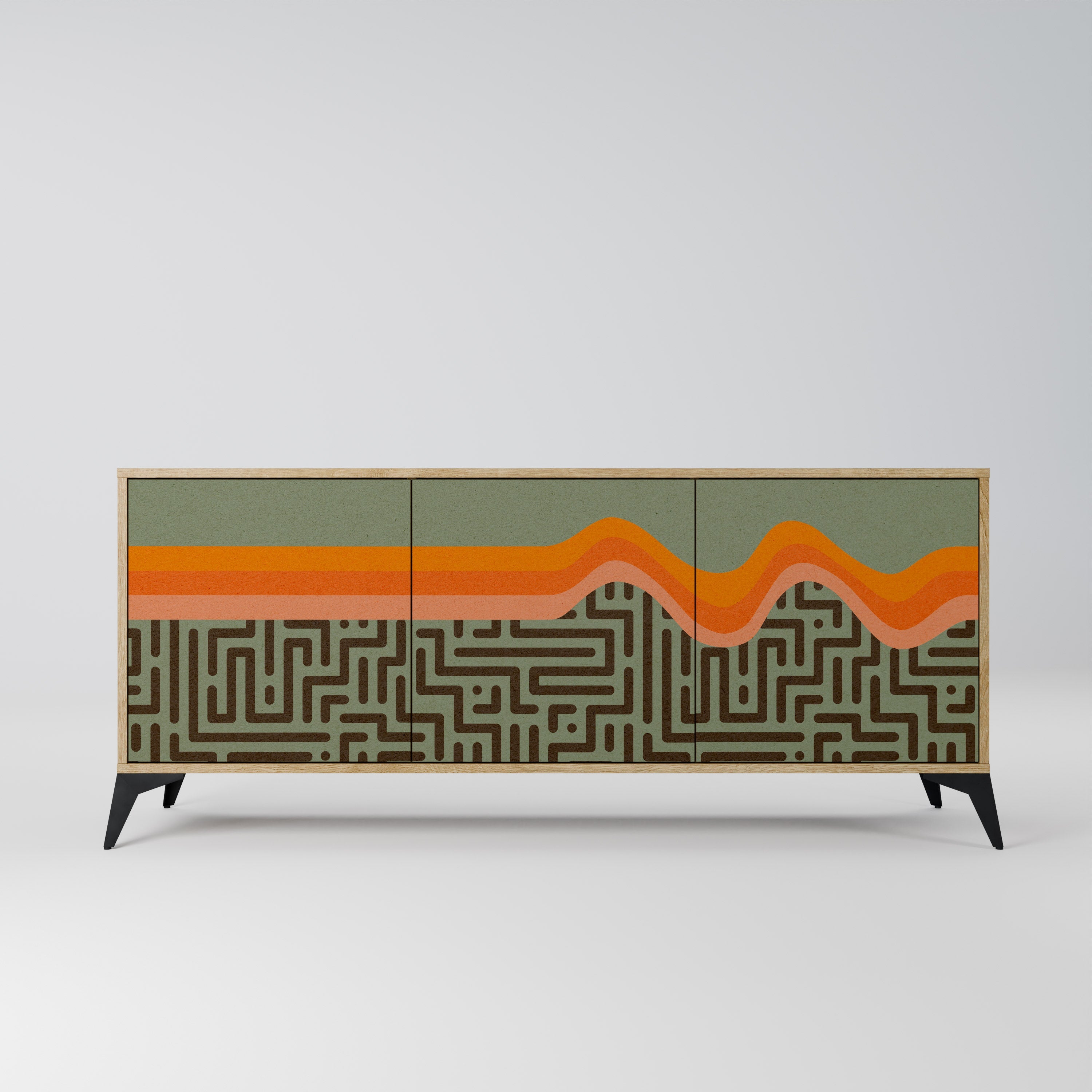 SIMPLE SOLUTIONS 3-türiges Sideboard in Eichenoptik