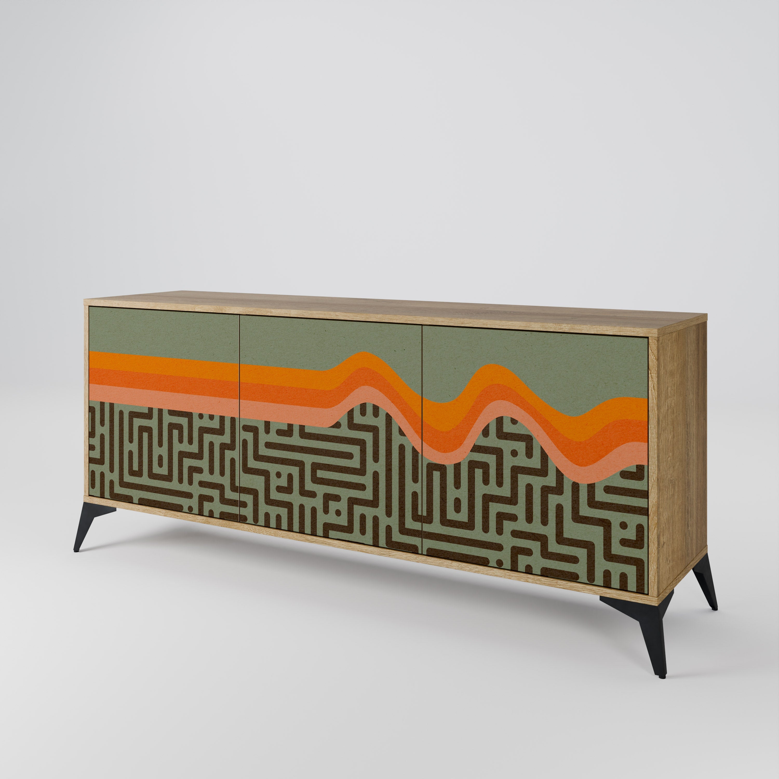 SIMPLE SOLUTIONS 3-türiges Sideboard in Eichenoptik