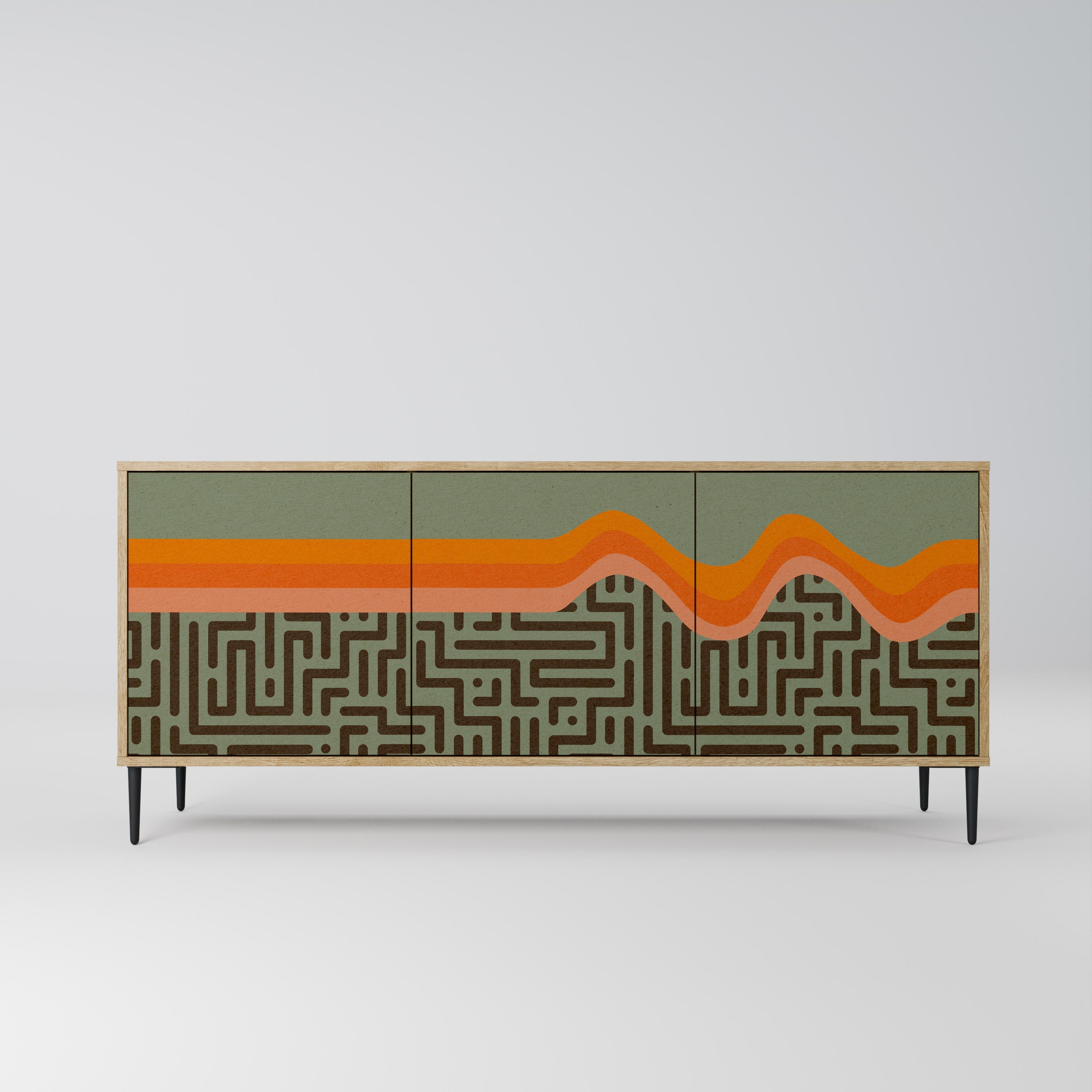 SIMPLE SOLUTIONS 3-türiges Sideboard in Eichenoptik