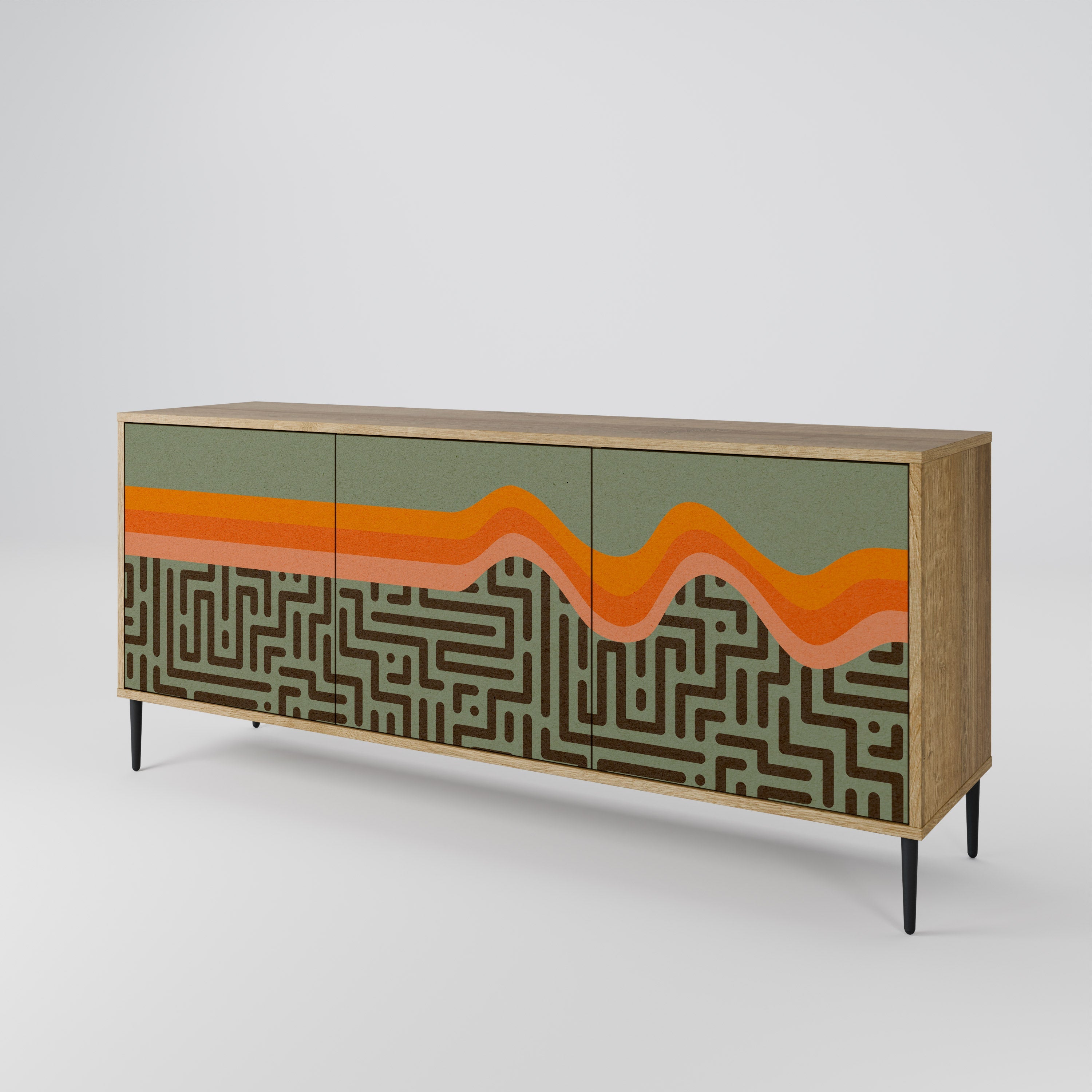 SIMPLE SOLUTIONS 3-türiges Sideboard in Eichenoptik