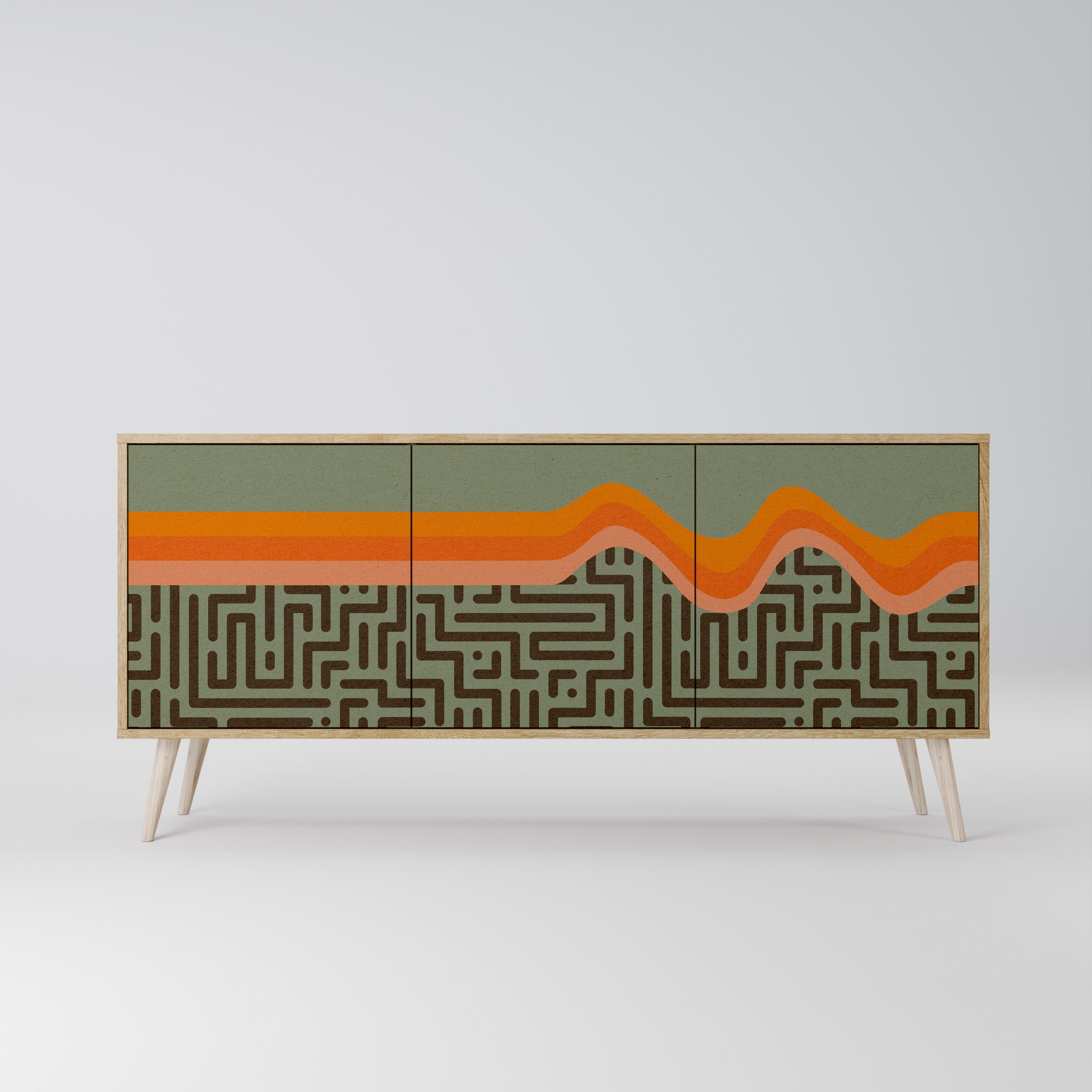 SIMPLE SOLUTIONS 3-türiges Sideboard in Eichenoptik