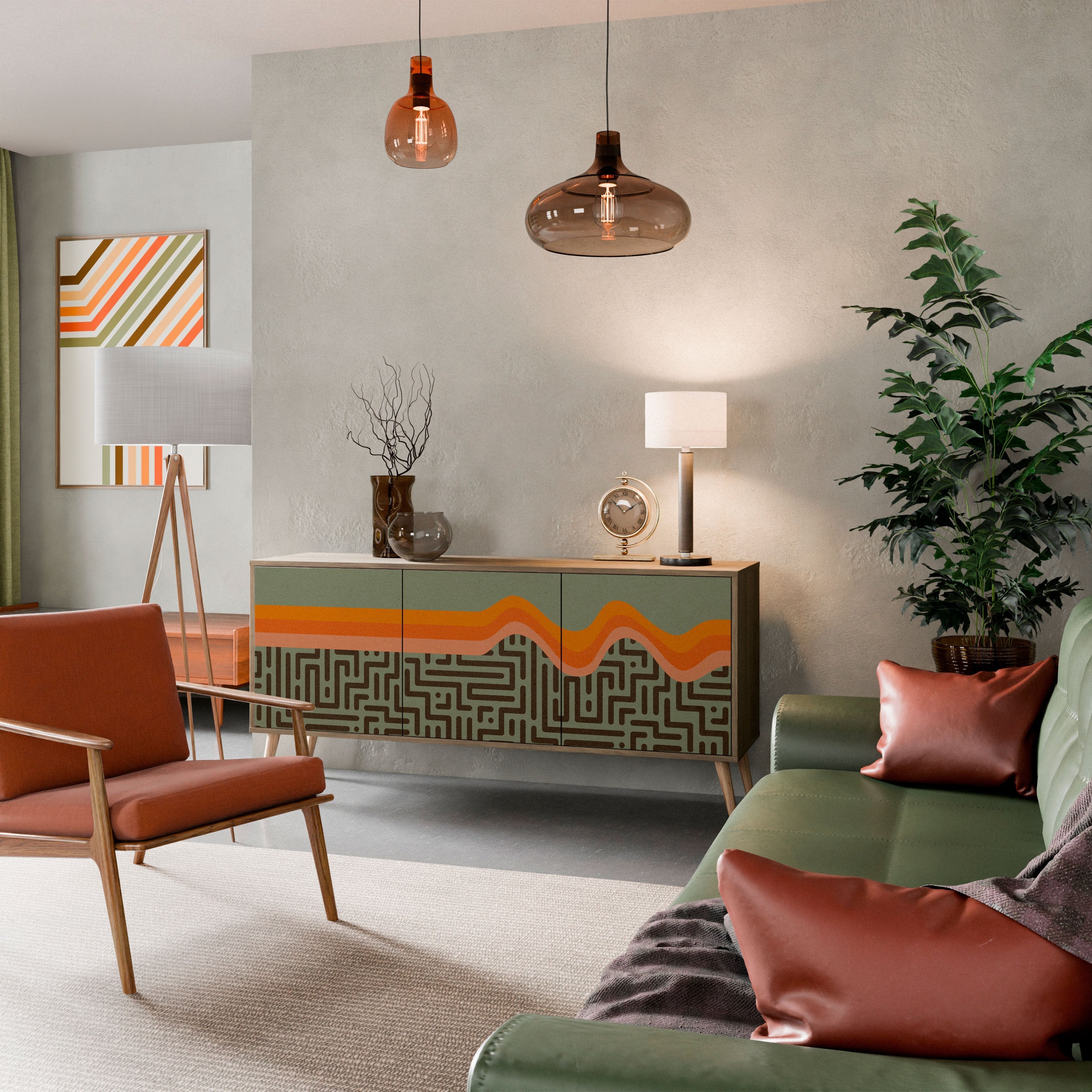 SIMPLE SOLUTIONS 3-türiges Sideboard in Eichenoptik