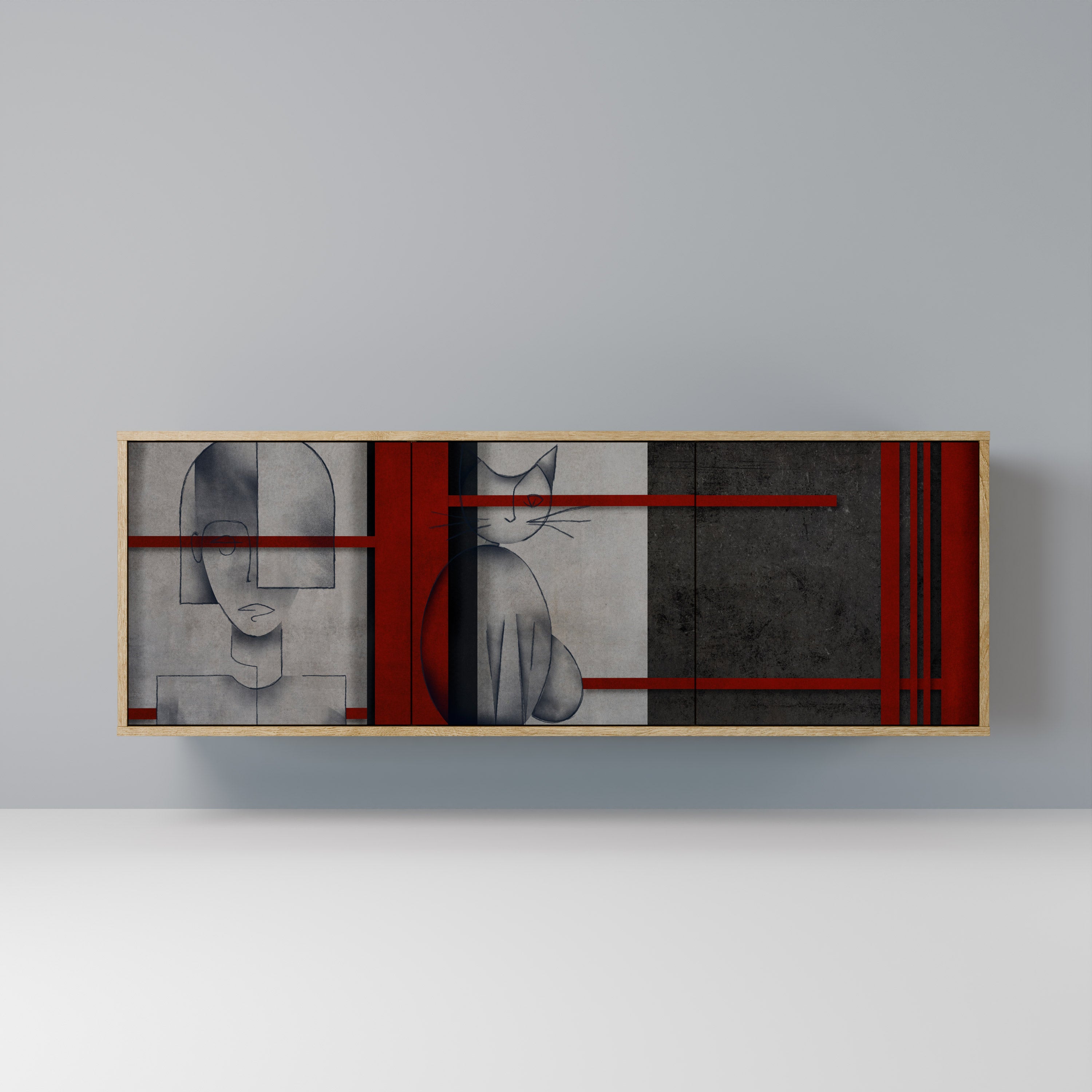 GRAY FIGURES 3-türiges Sideboard in Eichenoptik