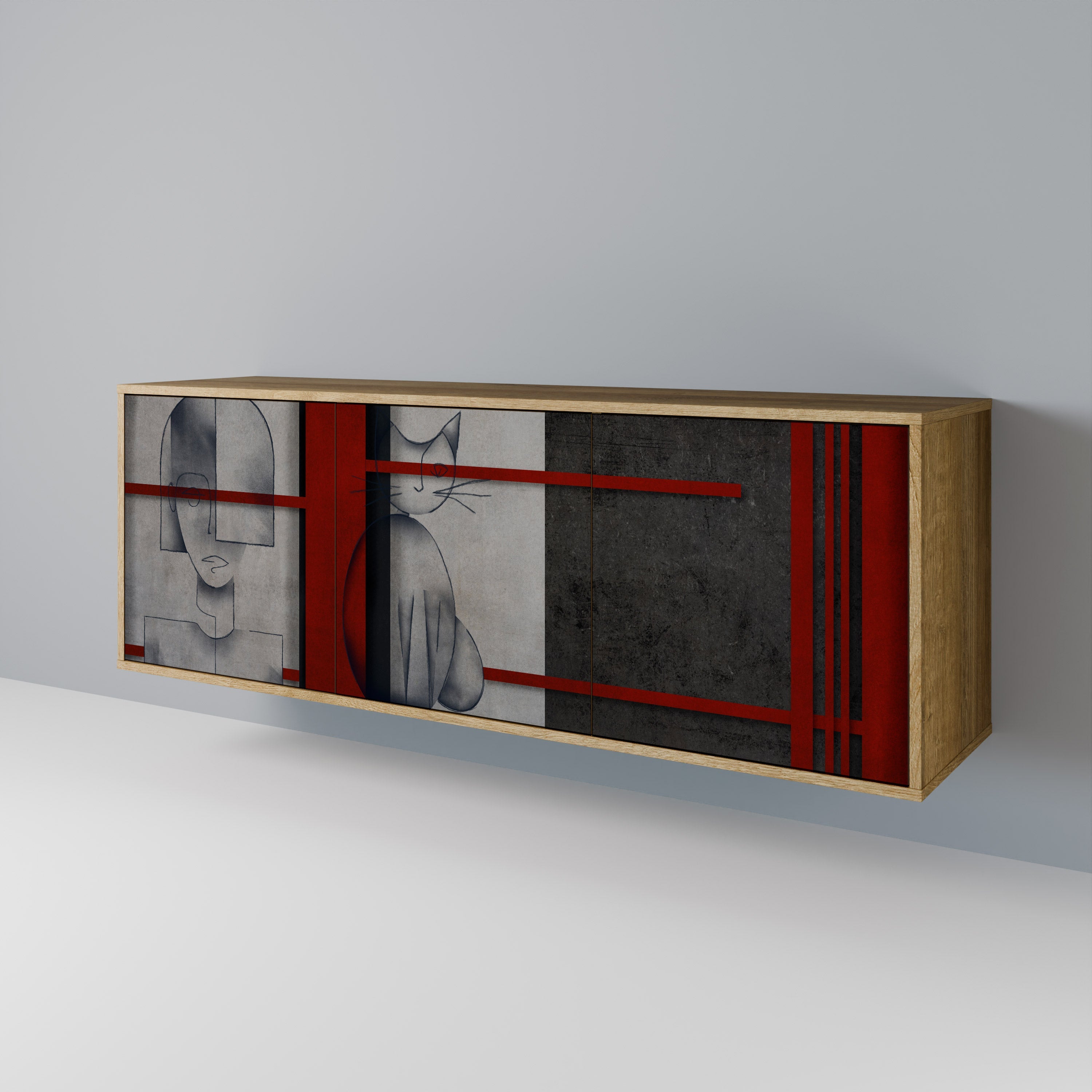 GRAY FIGURES 3-türiges Sideboard in Eichenoptik
