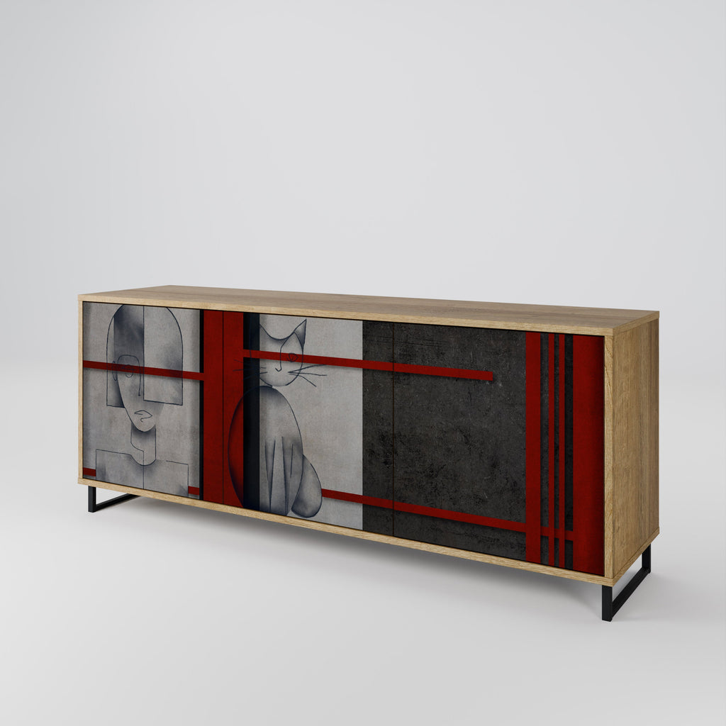 GRAY FIGURES 3-türiges Sideboard in Eichenoptik