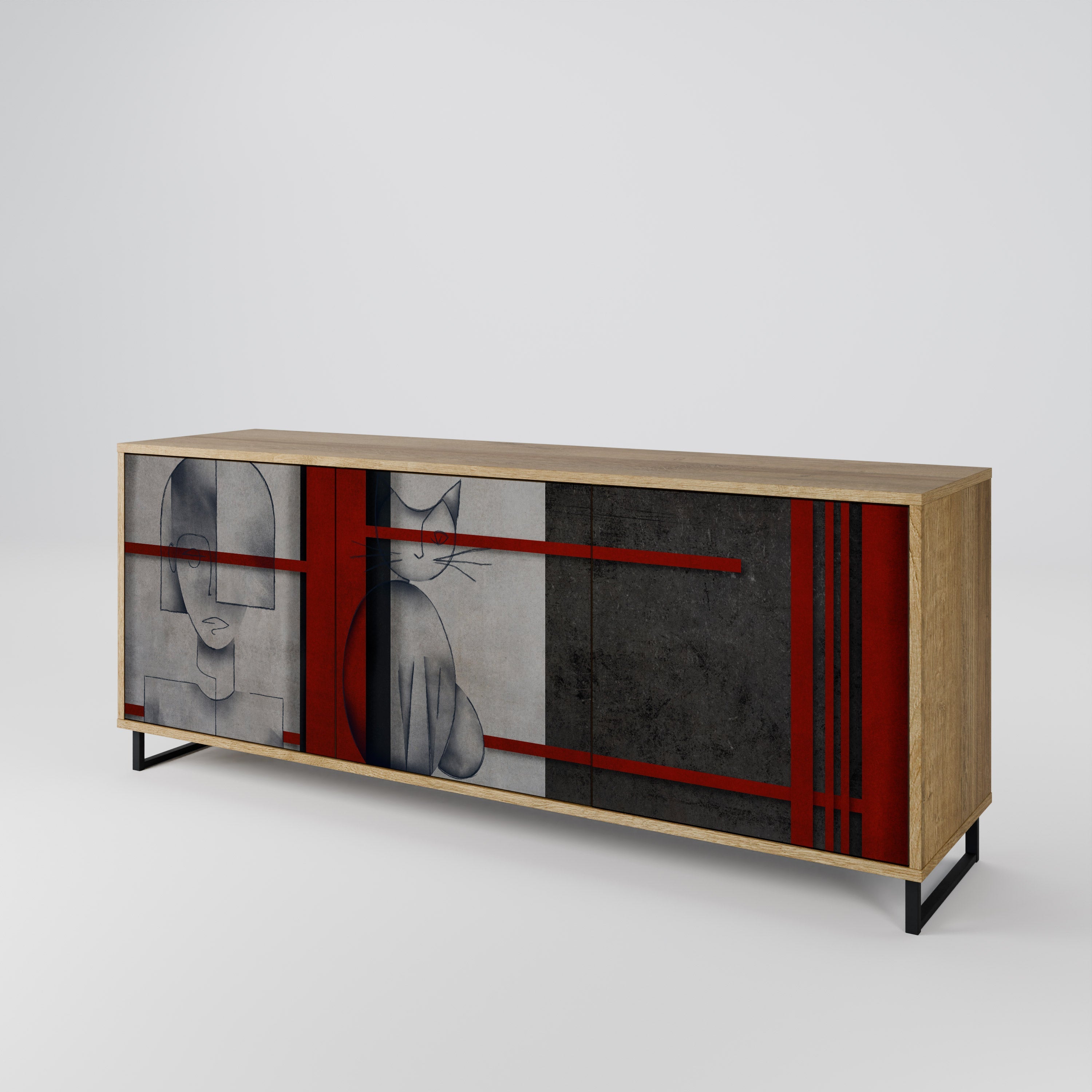 GRAY FIGURES 3-türiges Sideboard in Eichenoptik