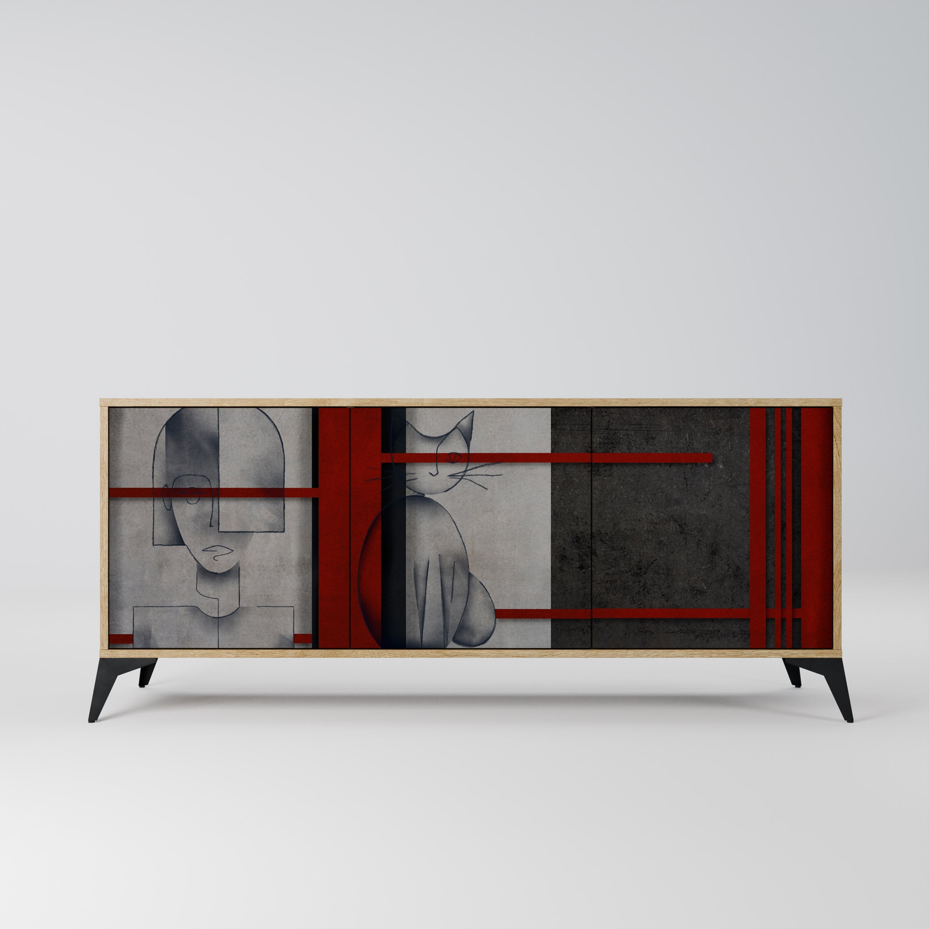 GRAY FIGURES 3-türiges Sideboard in Eichenoptik