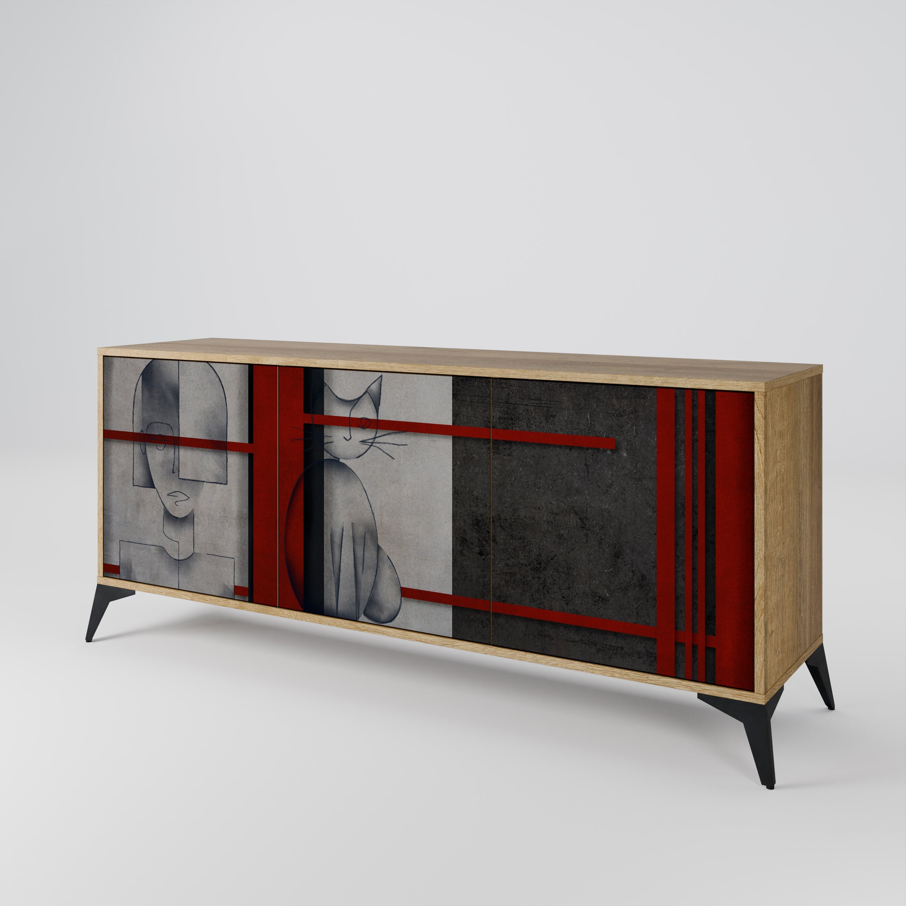 GRAY FIGURES 3-türiges Sideboard in Eichenoptik