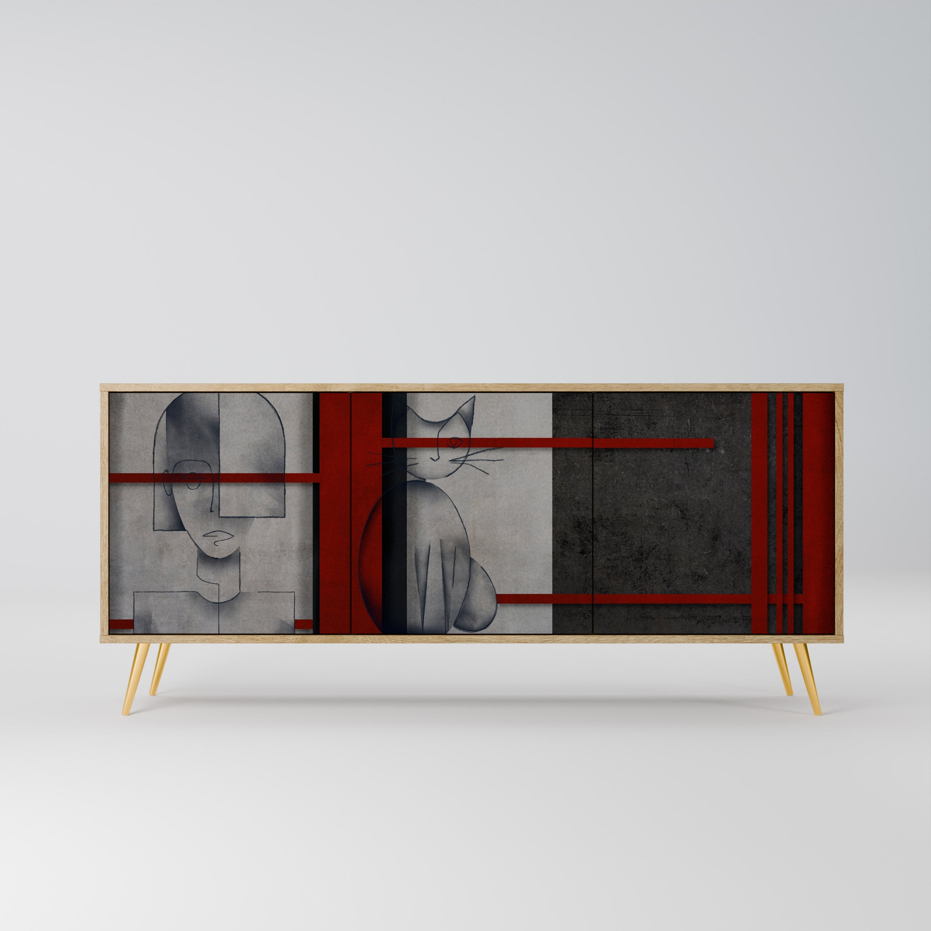 GRAY FIGURES 3-türiges Sideboard in Eichenoptik