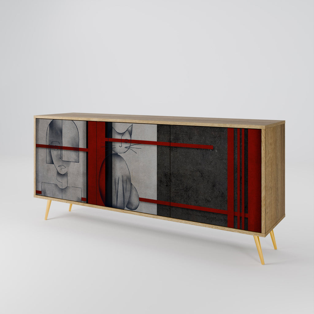 GRAY FIGURES 3-türiges Sideboard in Eichenoptik