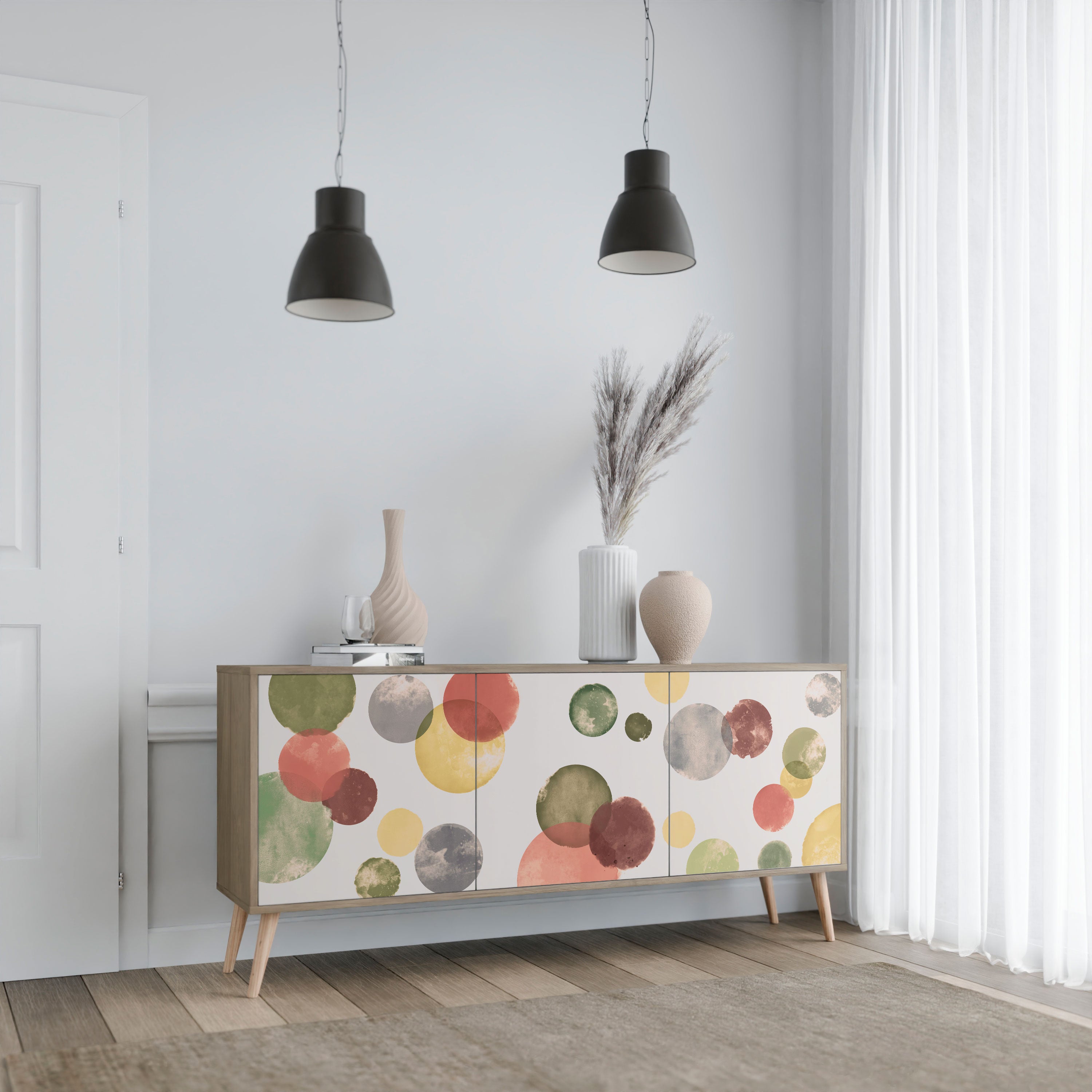 FLEETING HAPPINESS 3-türiges Sideboard in Eichenoptik