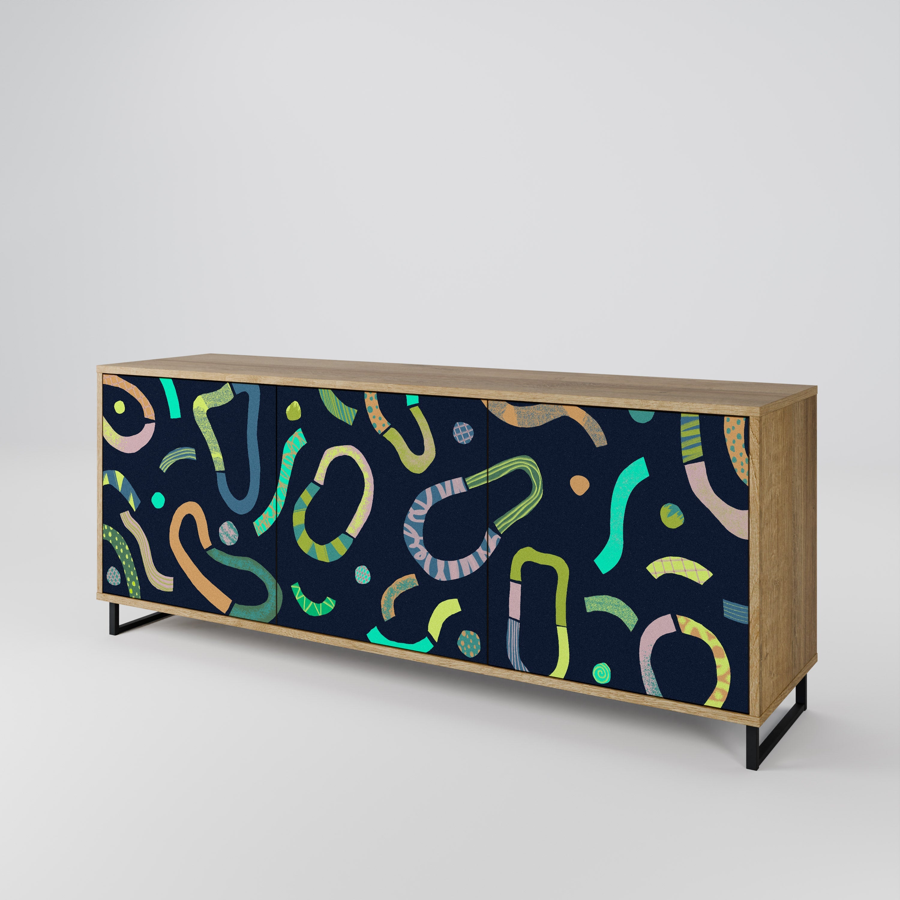 CONTRAST DANCE 3-türiges Sideboard in Eichenoptik