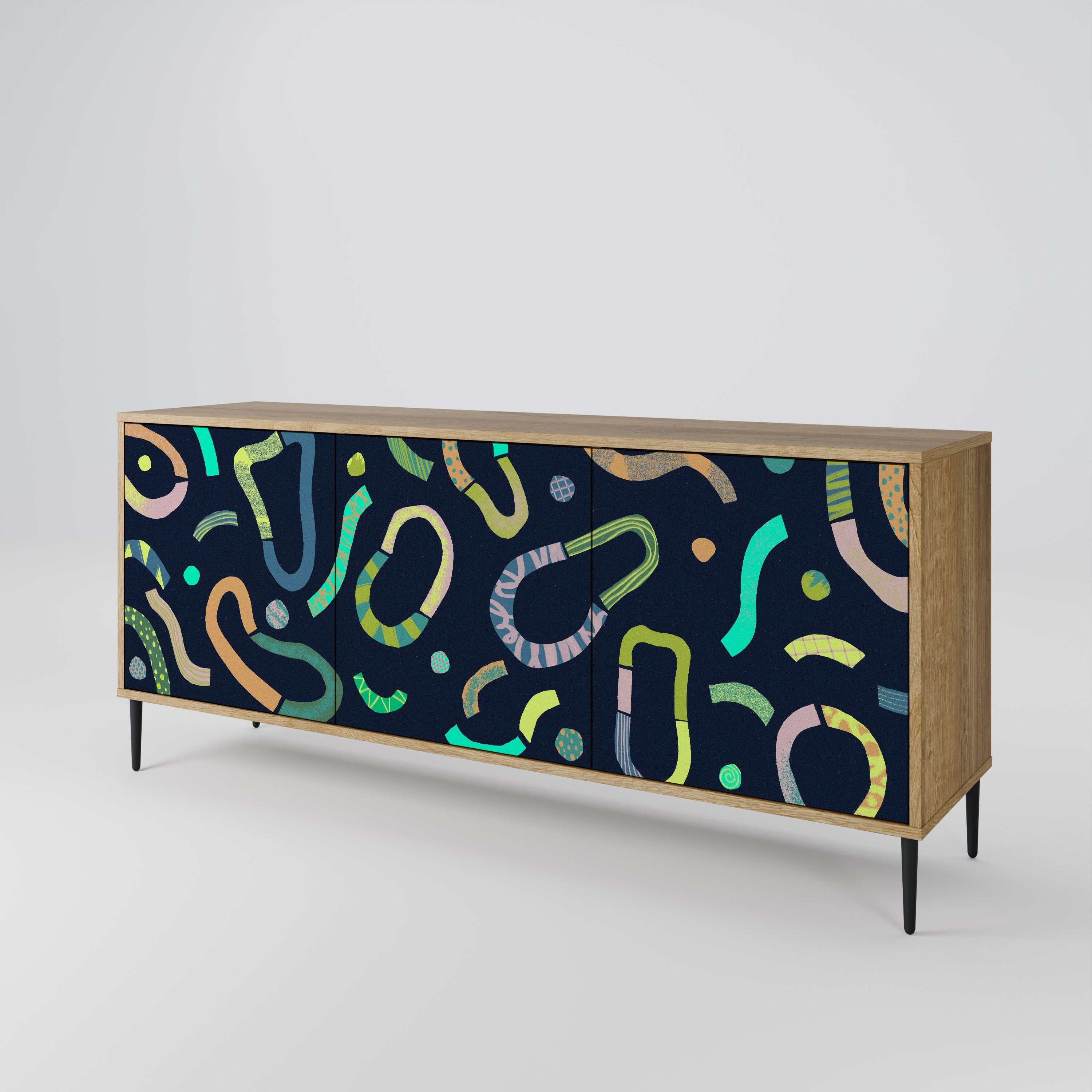 CONTRAST DANCE 3-türiges Sideboard in Eichenoptik