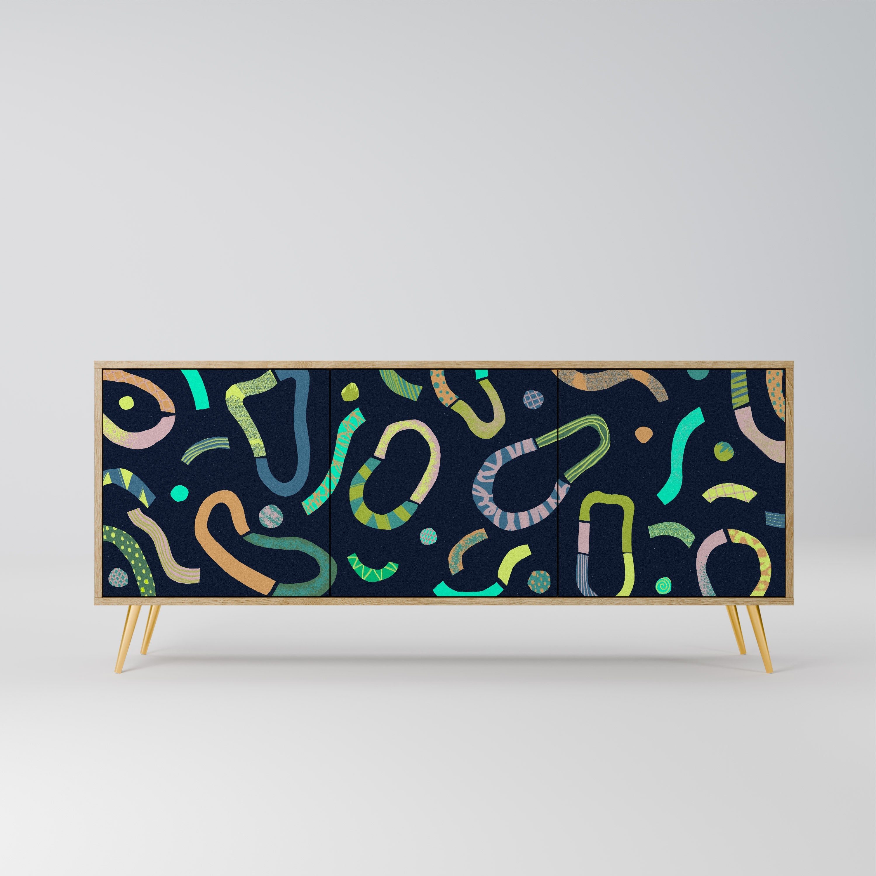 CONTRAST DANCE 3-türiges Sideboard in Eichenoptik