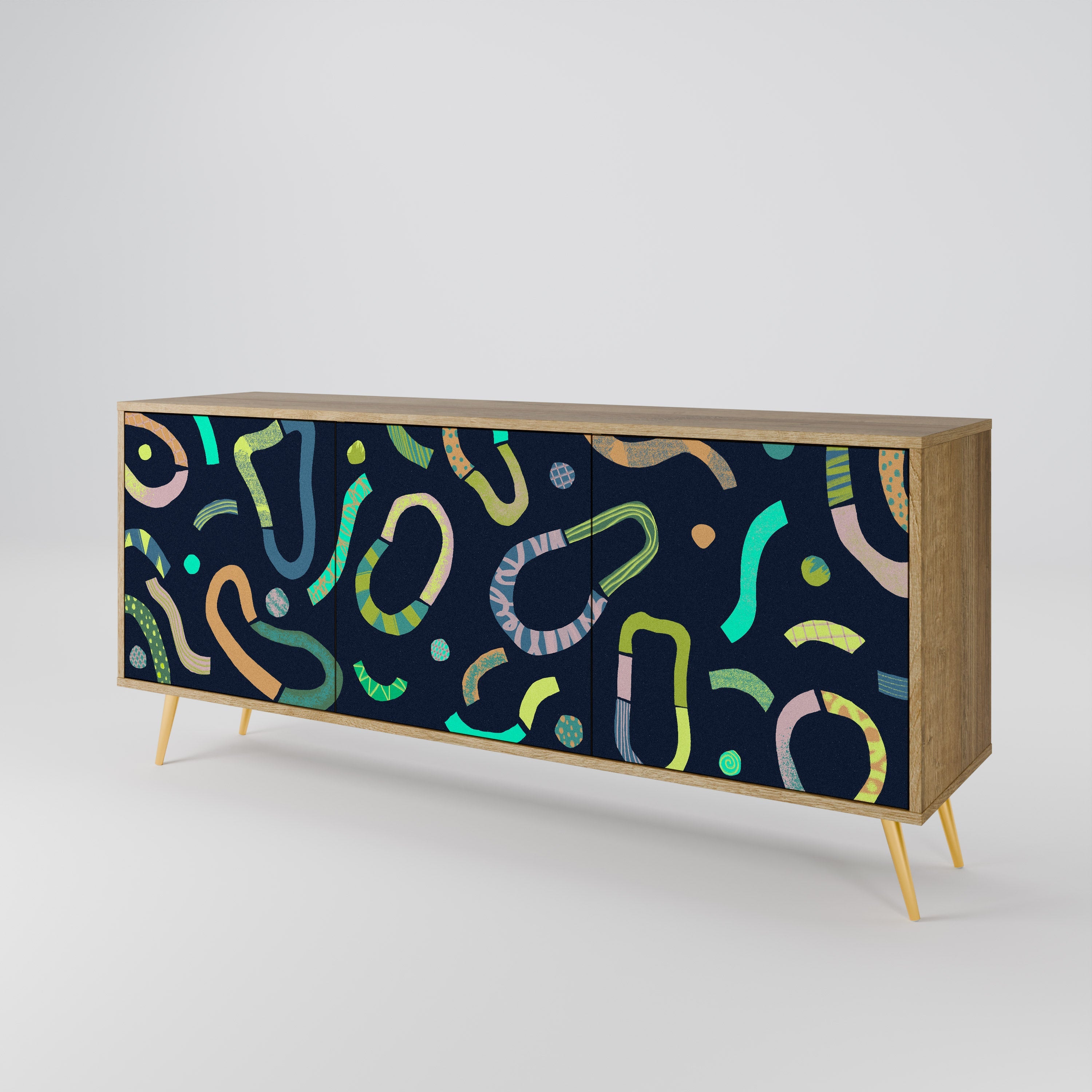 CONTRAST DANCE 3-türiges Sideboard in Eichenoptik