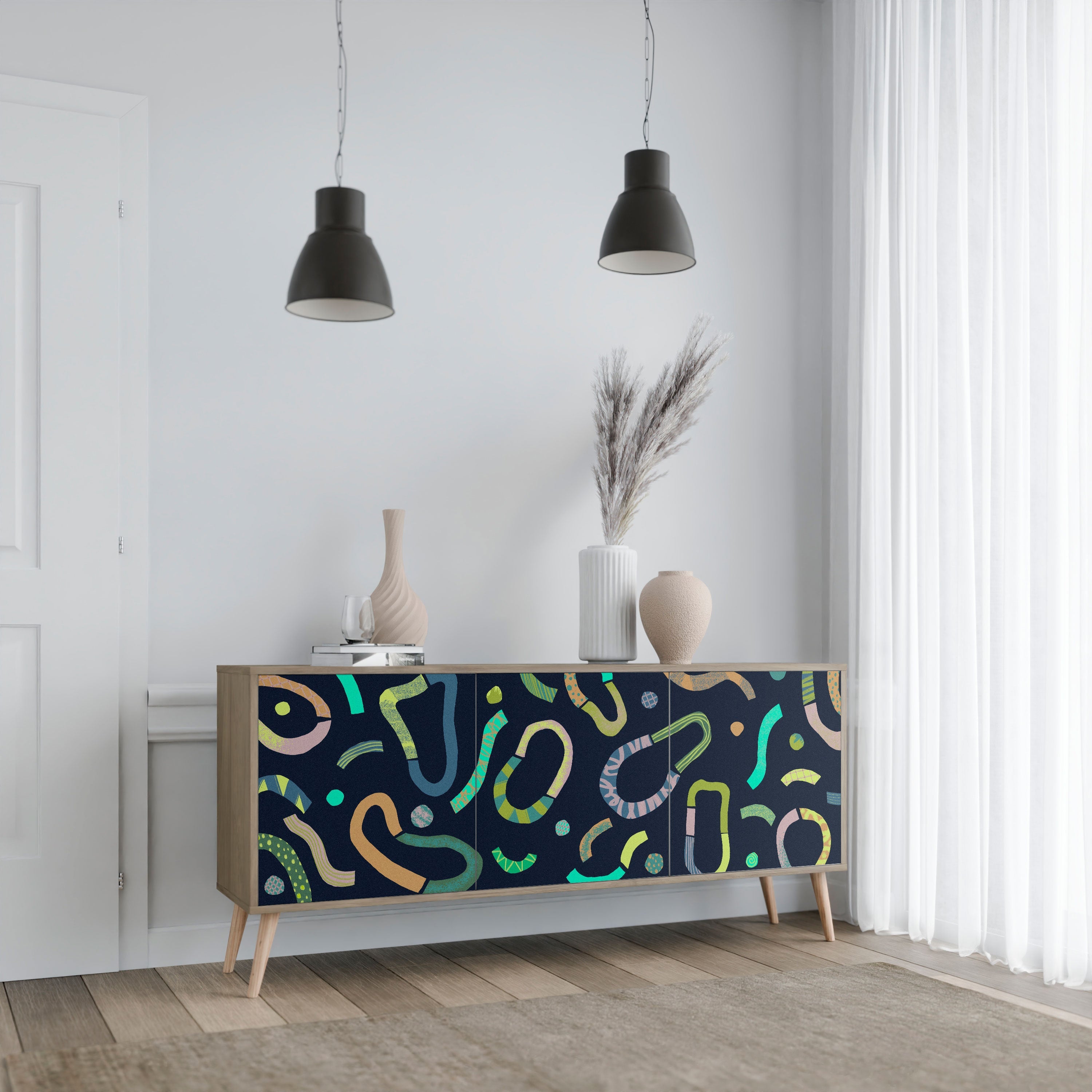 CONTRAST DANCE 3-türiges Sideboard in Eichenoptik