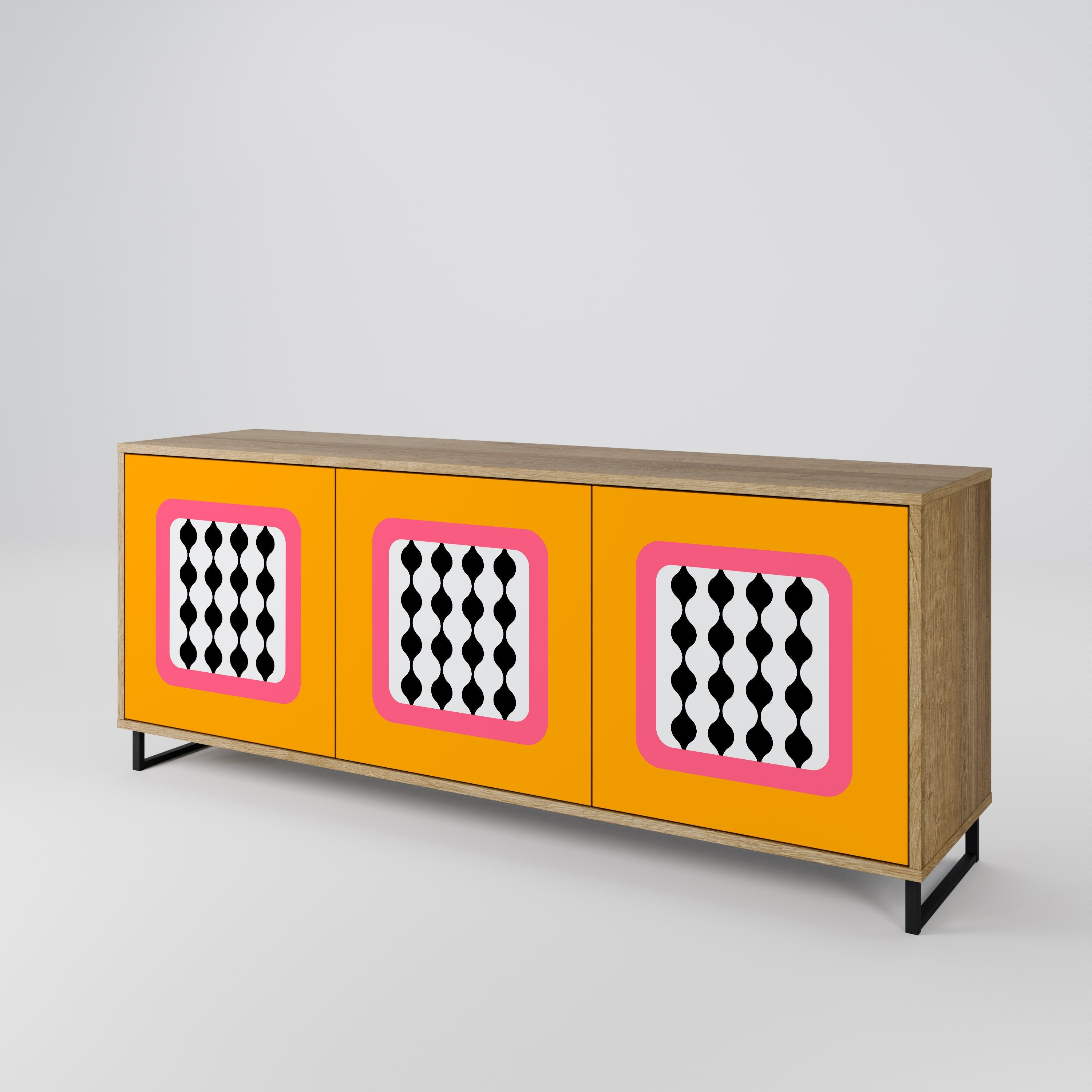 TEARS IN HEAVEN 3-türiges Sideboard in Eichenoptik