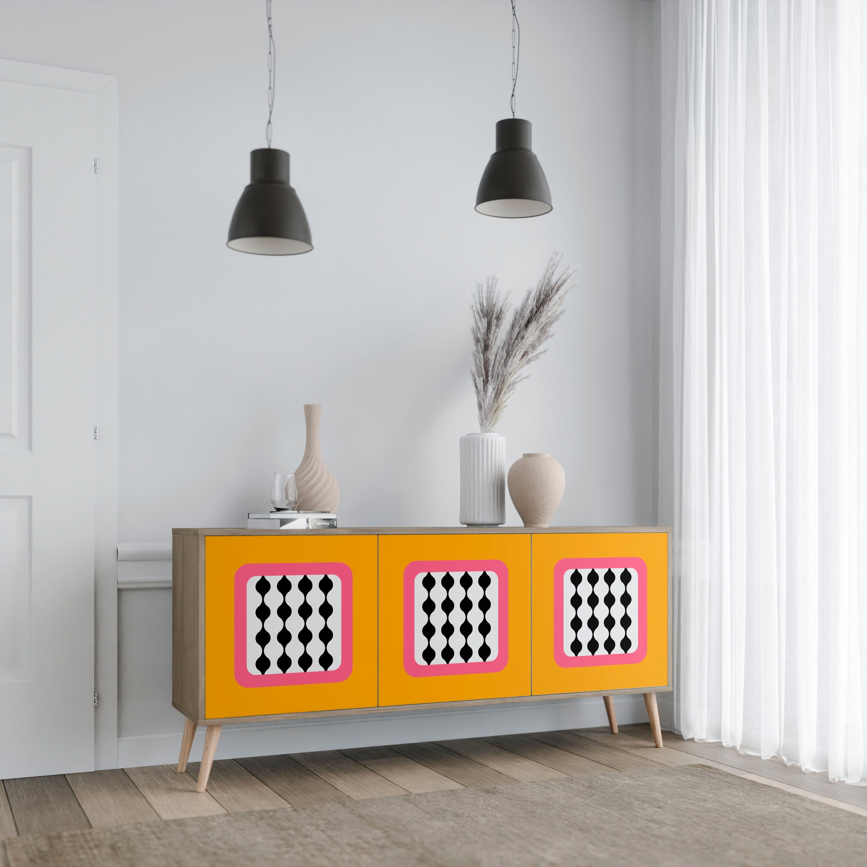 TEARS IN HEAVEN 3-türiges Sideboard in Eichenoptik