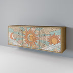 MYSTICAL STRUCTURE Sideboard mit 3 Türen in Eiche-Optik