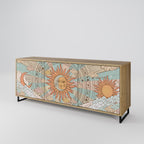 MYSTICAL STRUCTURE Sideboard mit 3 Türen in Eiche-Optik