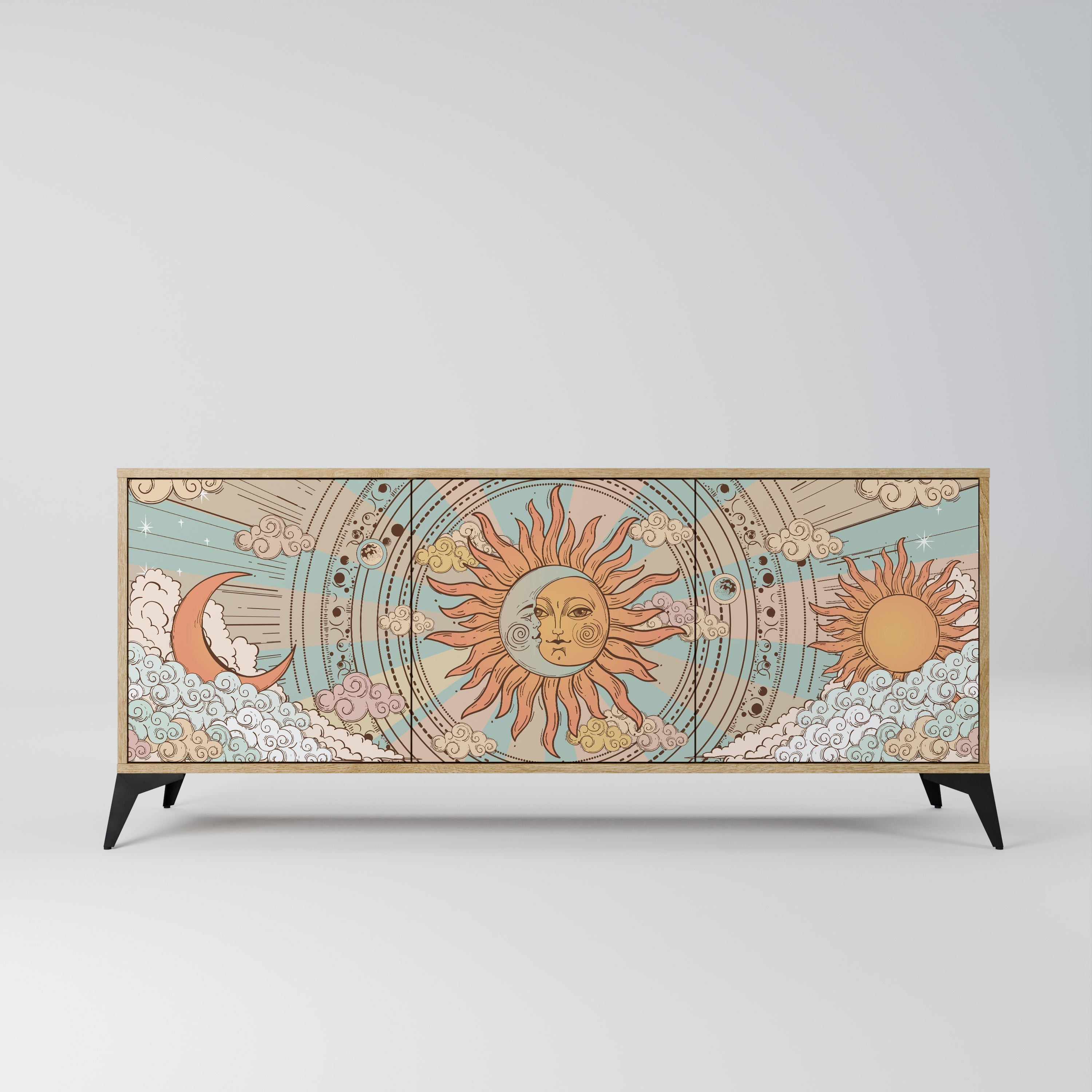 MYSTICAL STRUCTURE 3-türiges Sideboard in Eichenoptik