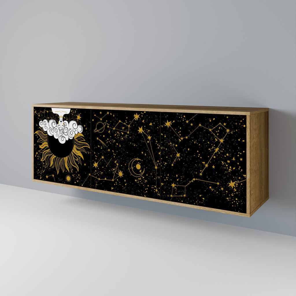 STELLAR CONSTELLATIONS 3-türiges Sideboard in Eichenoptik