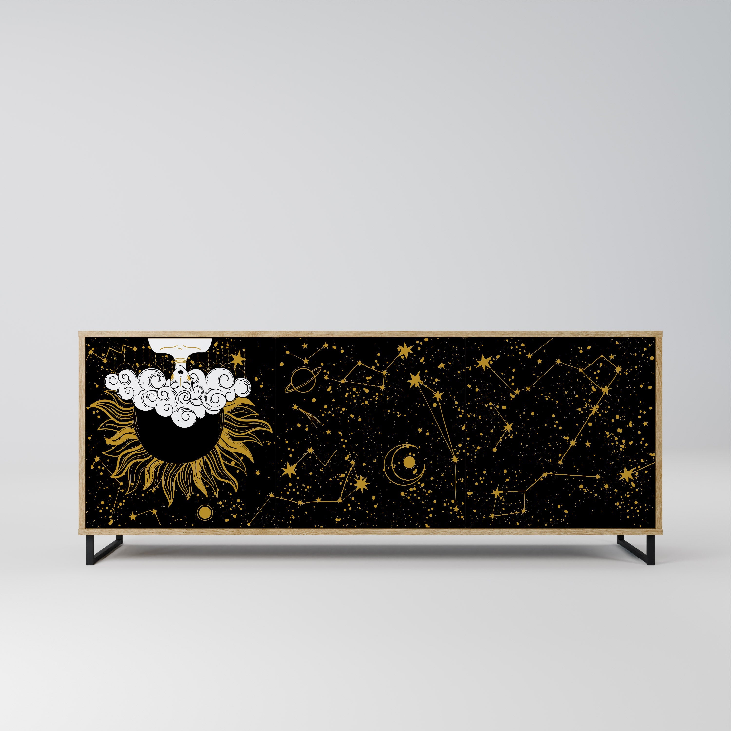 STELLAR CONSTELLATIONS 3-türiges Sideboard in Eichenoptik
