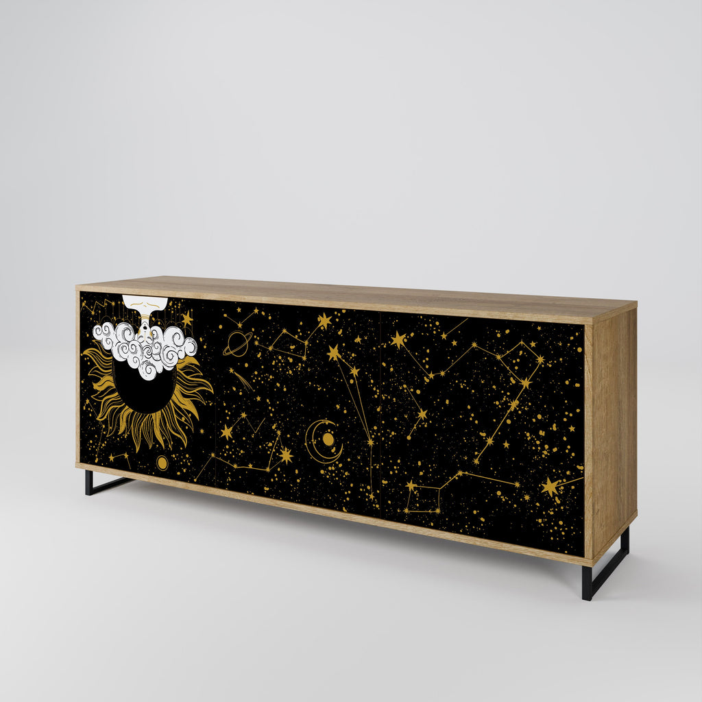 STELLAR CONSTELLATIONS 3-türiges Sideboard in Eichenoptik