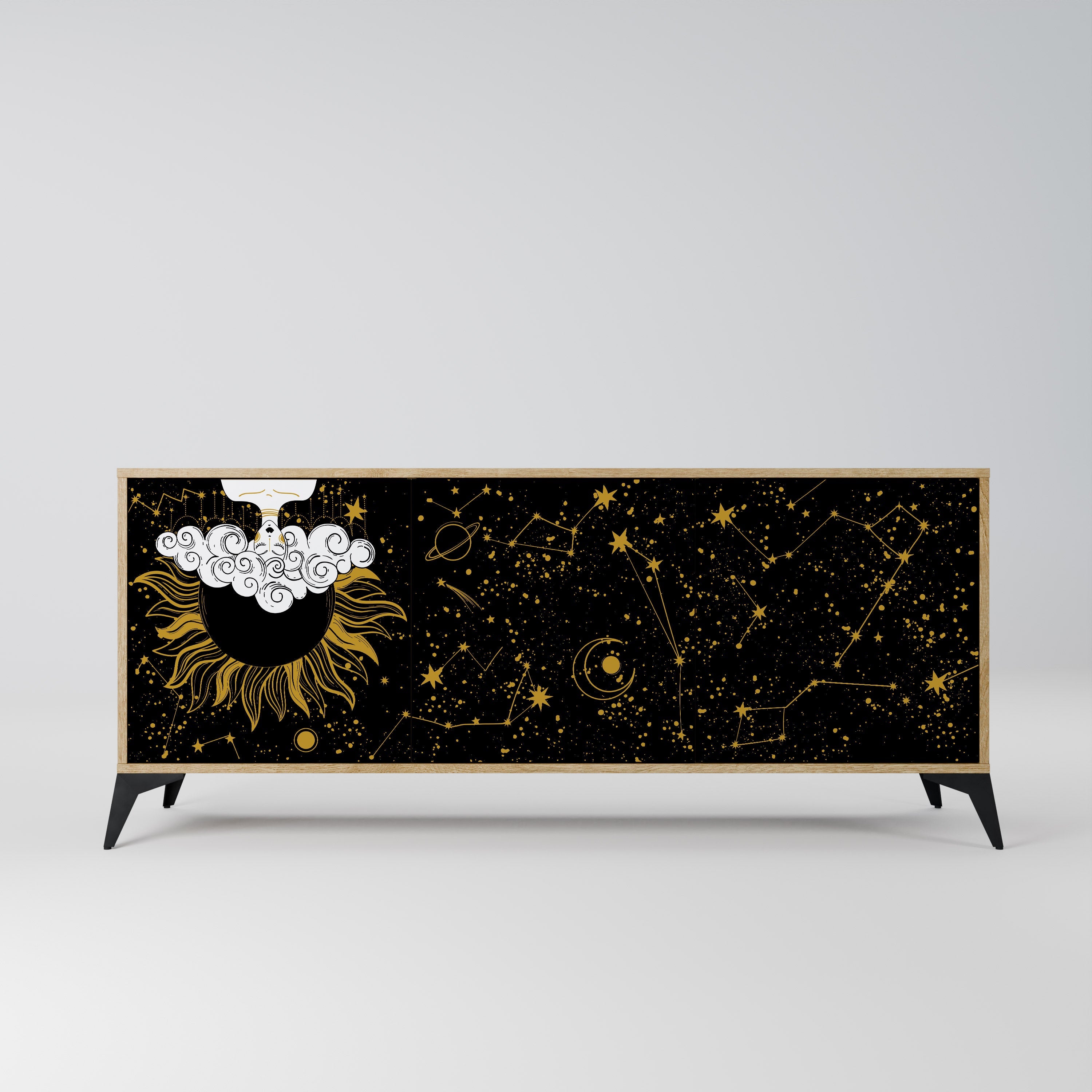 STELLAR CONSTELLATIONS 3-türiges Sideboard in Eichenoptik