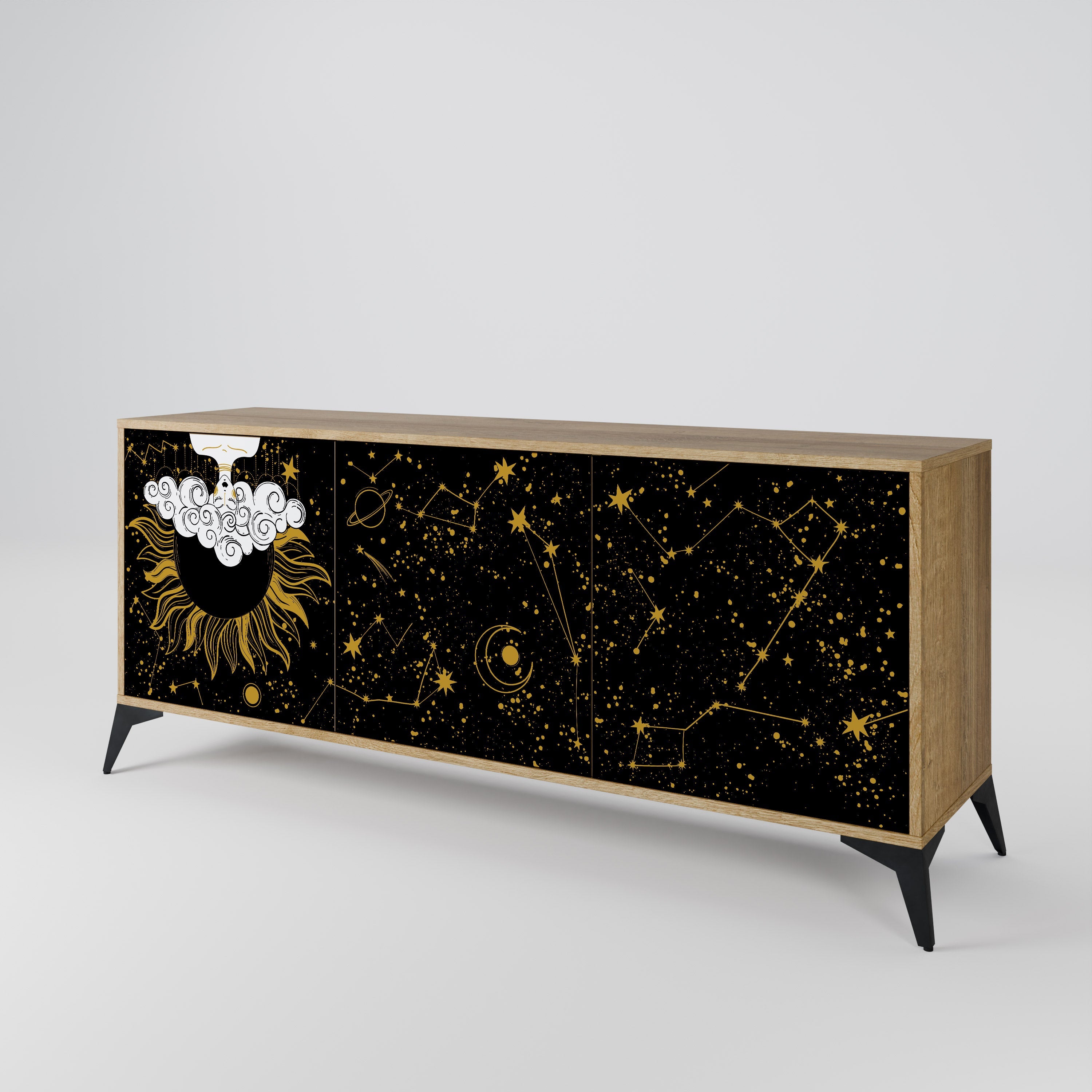 STELLAR CONSTELLATIONS 3-türiges Sideboard in Eichenoptik