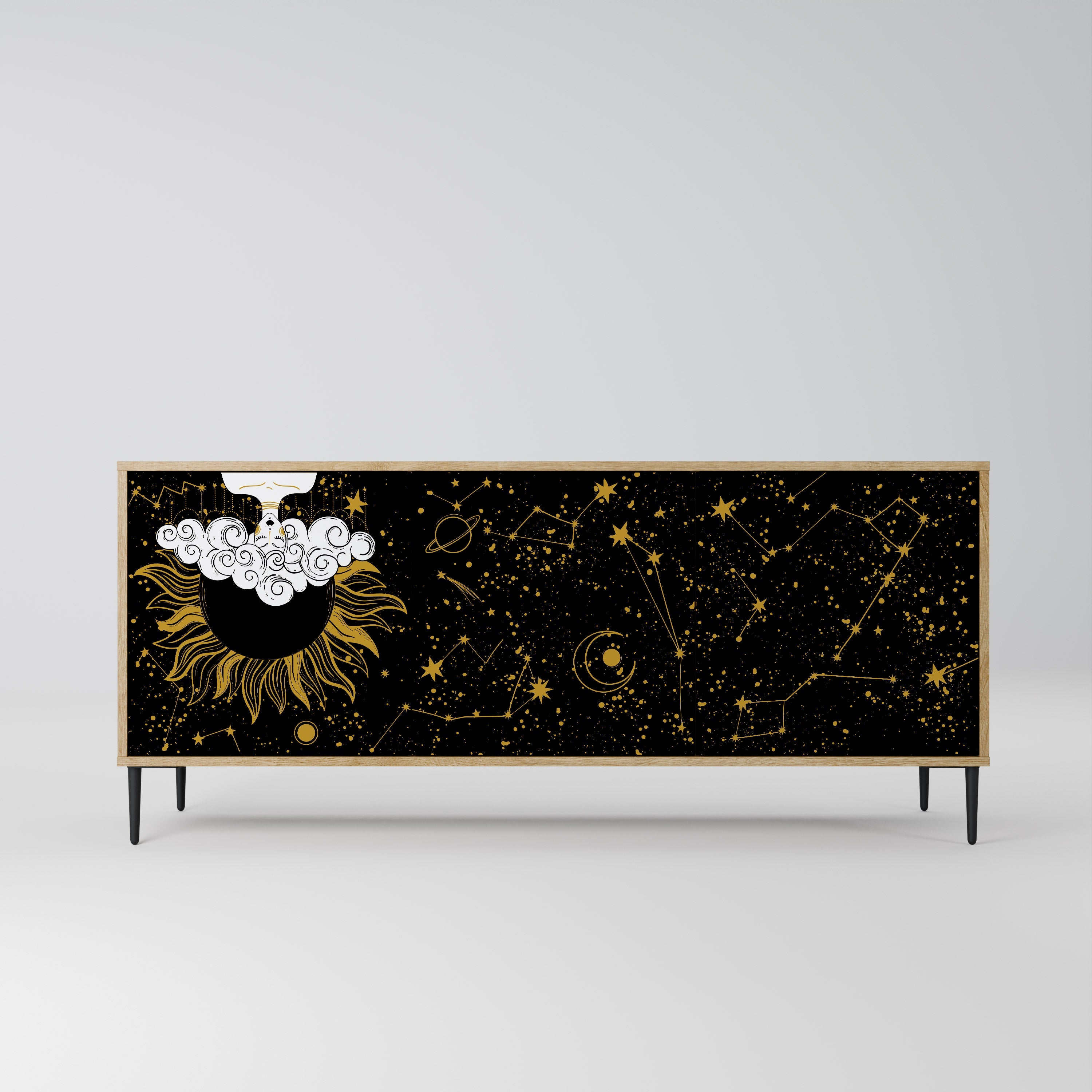 STELLAR CONSTELLATIONS 3-türiges Sideboard in Eichenoptik