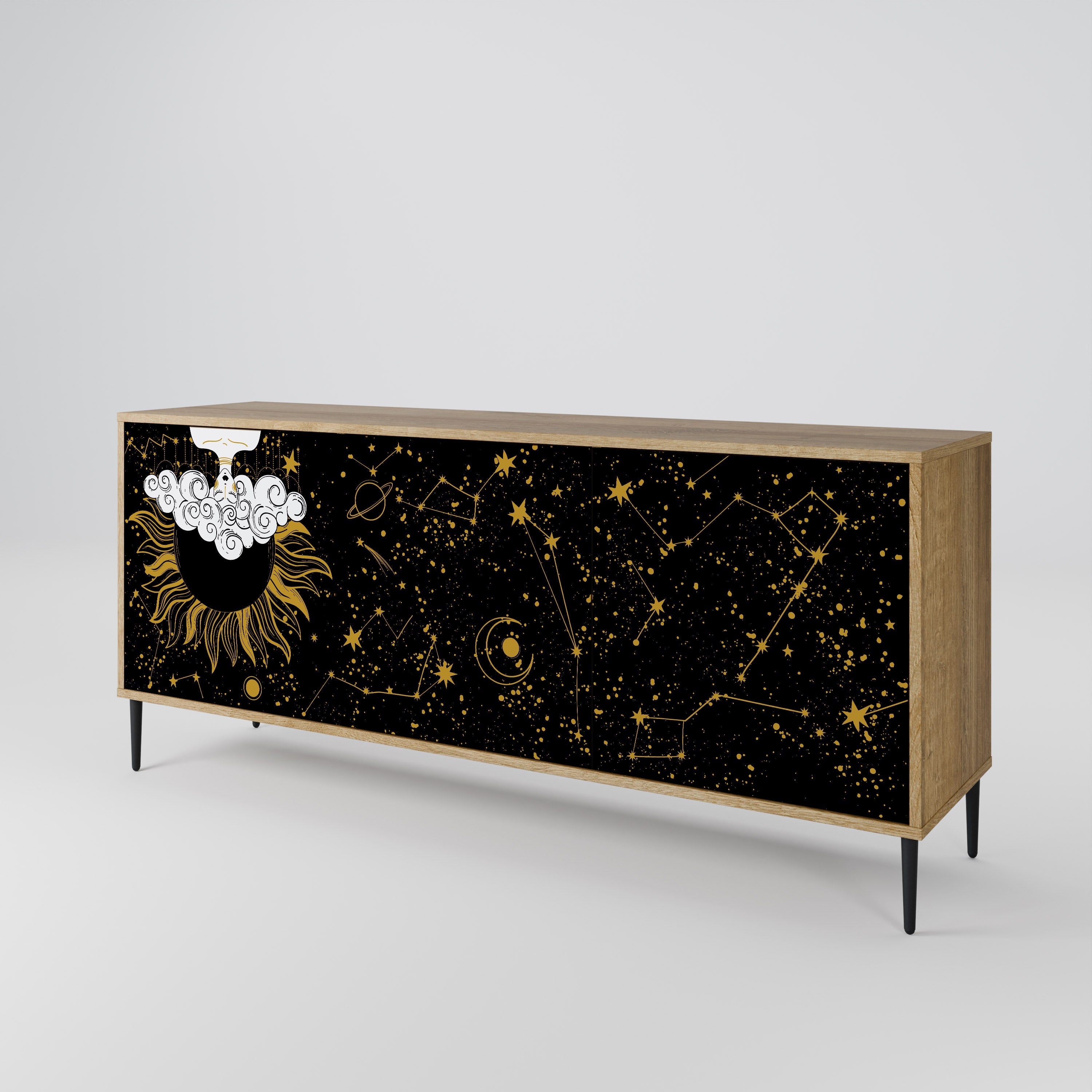 STELLAR CONSTELLATIONS 3-türiges Sideboard in Eichenoptik