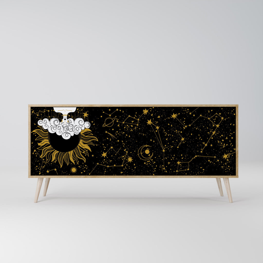 STELLAR CONSTELLATIONS 3-türiges Sideboard in Eichenoptik