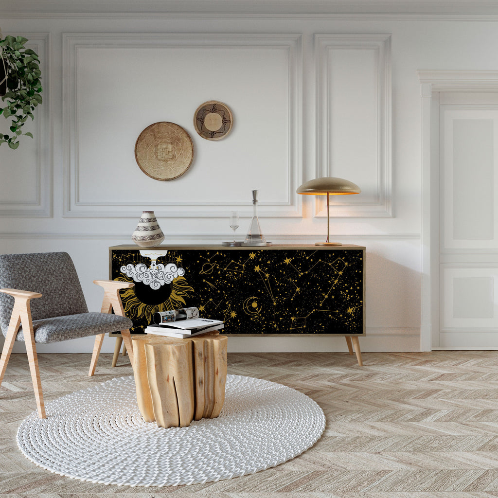 STELLAR CONSTELLATIONS 3-türiges Sideboard in Eichenoptik