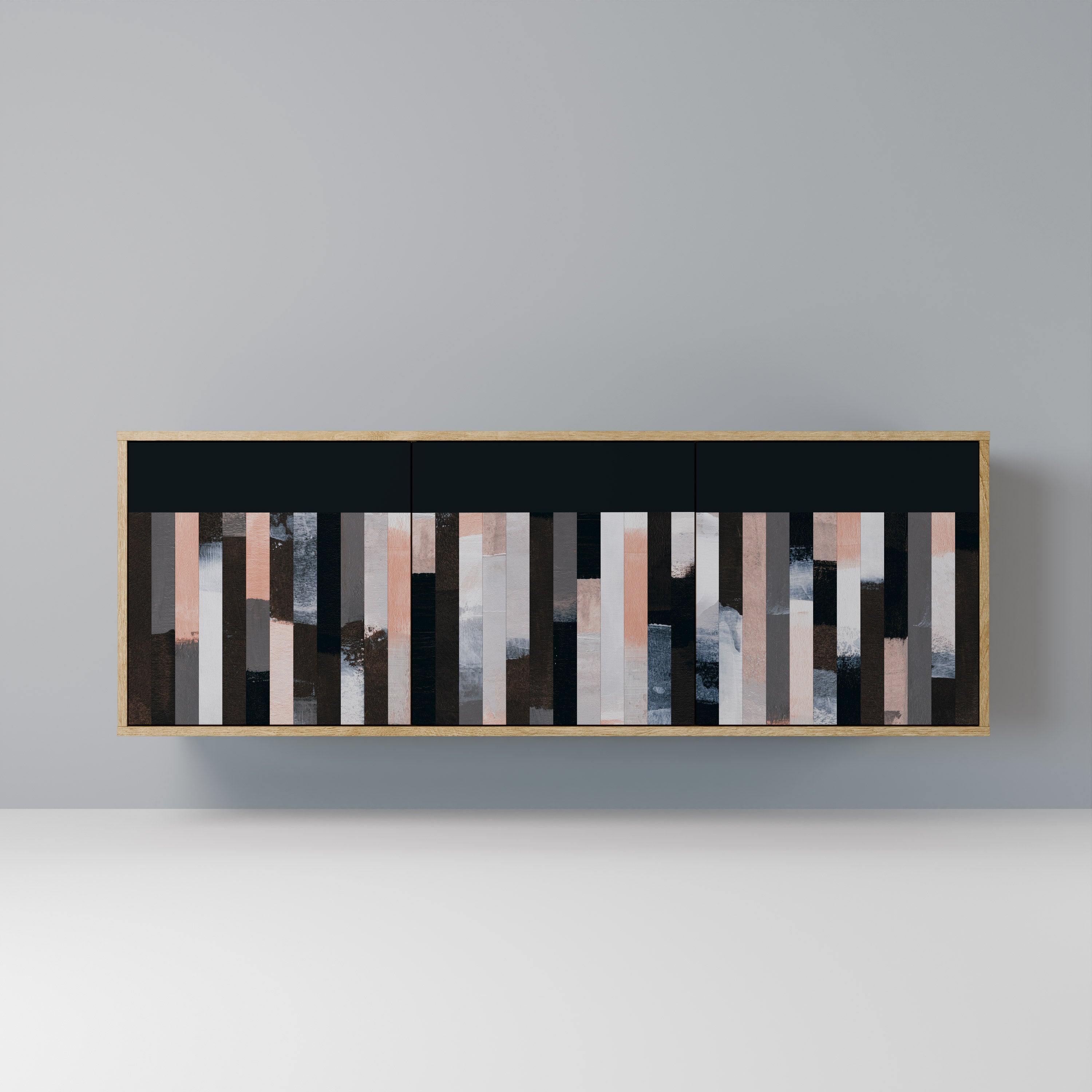 COLLAGE OF RECTANGLES 3-türiges Sideboard in Eichenoptik