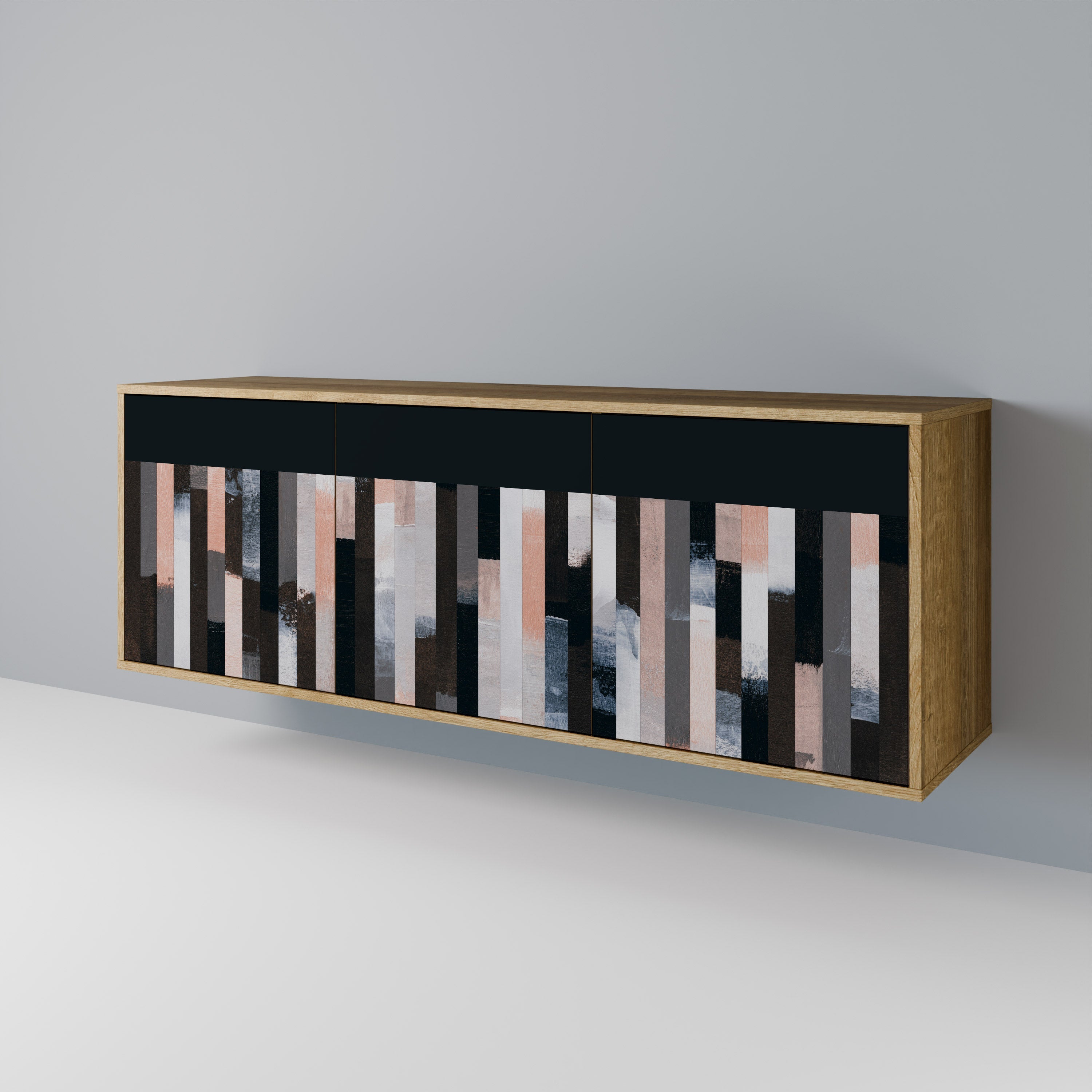 COLLAGE OF RECTANGLES 3-türiges Sideboard in Eichenoptik