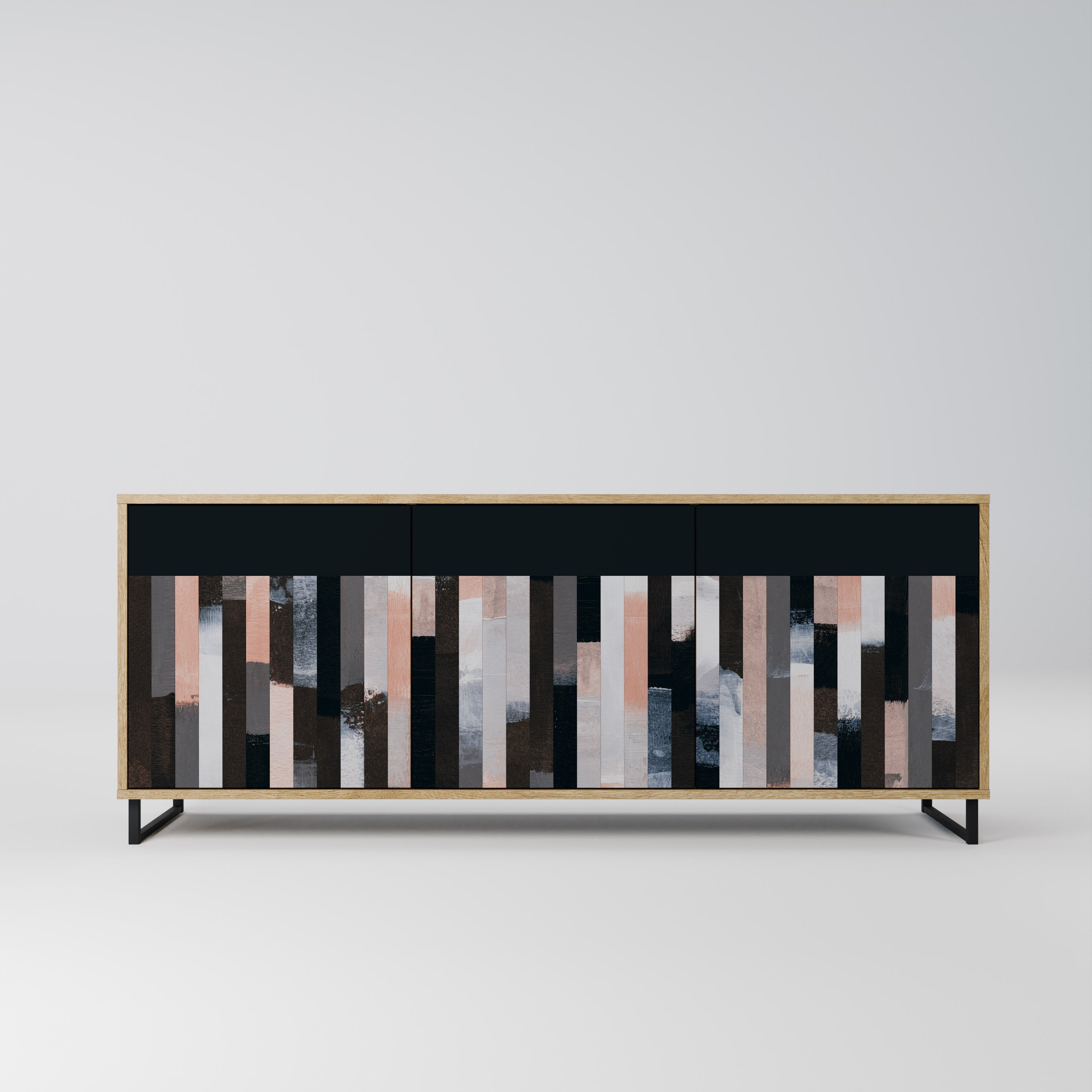 COLLAGE OF RECTANGLES 3-türiges Sideboard in Eichenoptik