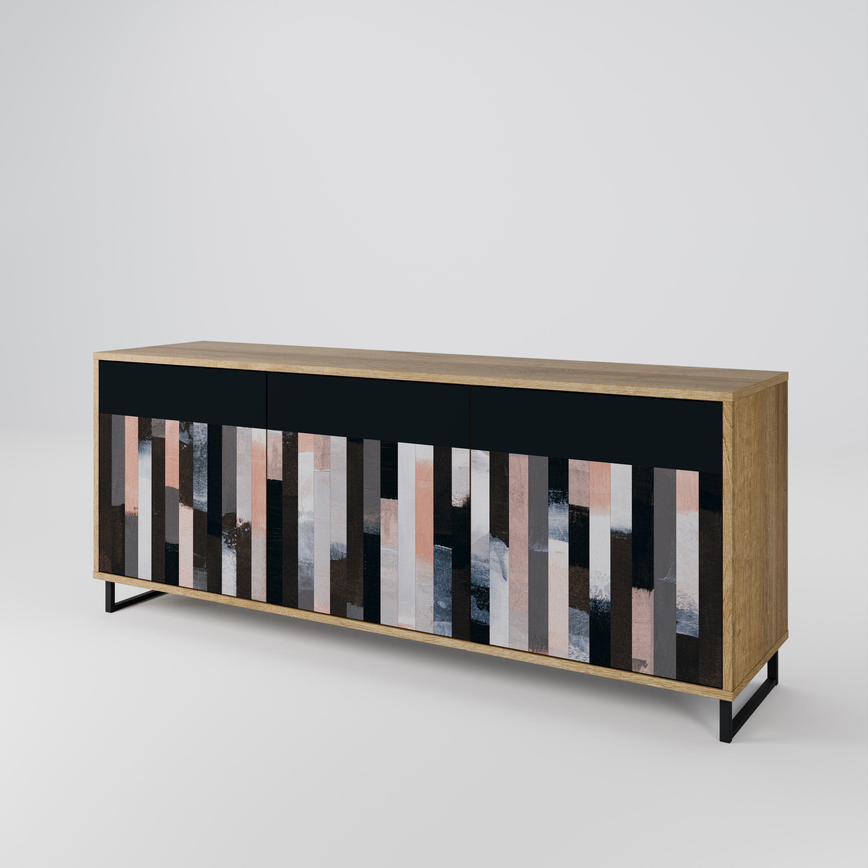 COLLAGE OF RECTANGLES 3-türiges Sideboard in Eichenoptik