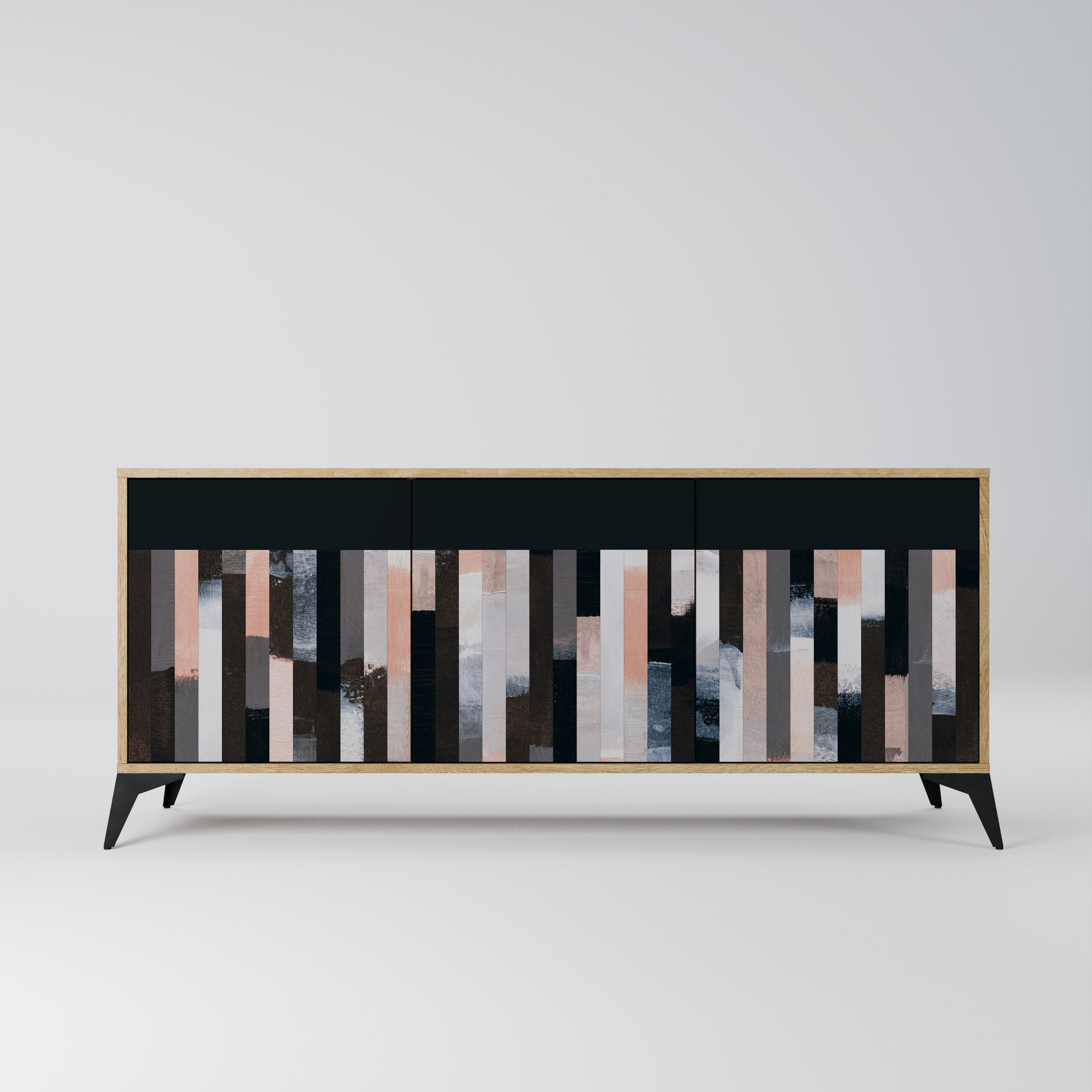COLLAGE OF RECTANGLES 3-türiges Sideboard in Eichenoptik