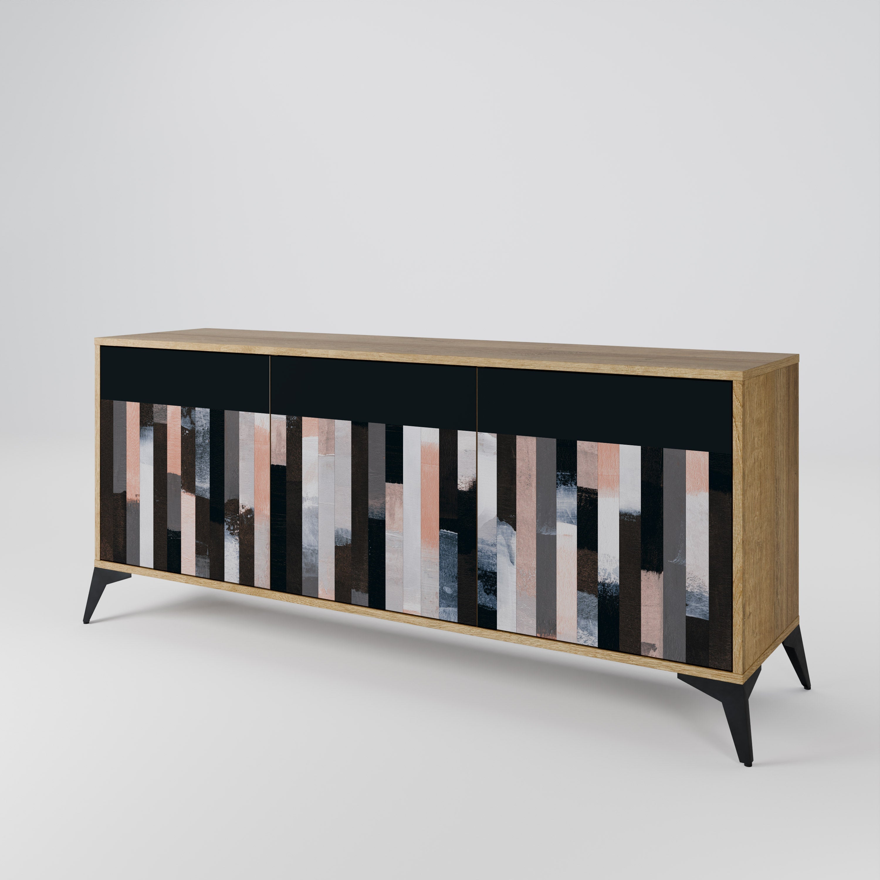 COLLAGE OF RECTANGLES 3-türiges Sideboard in Eichenoptik