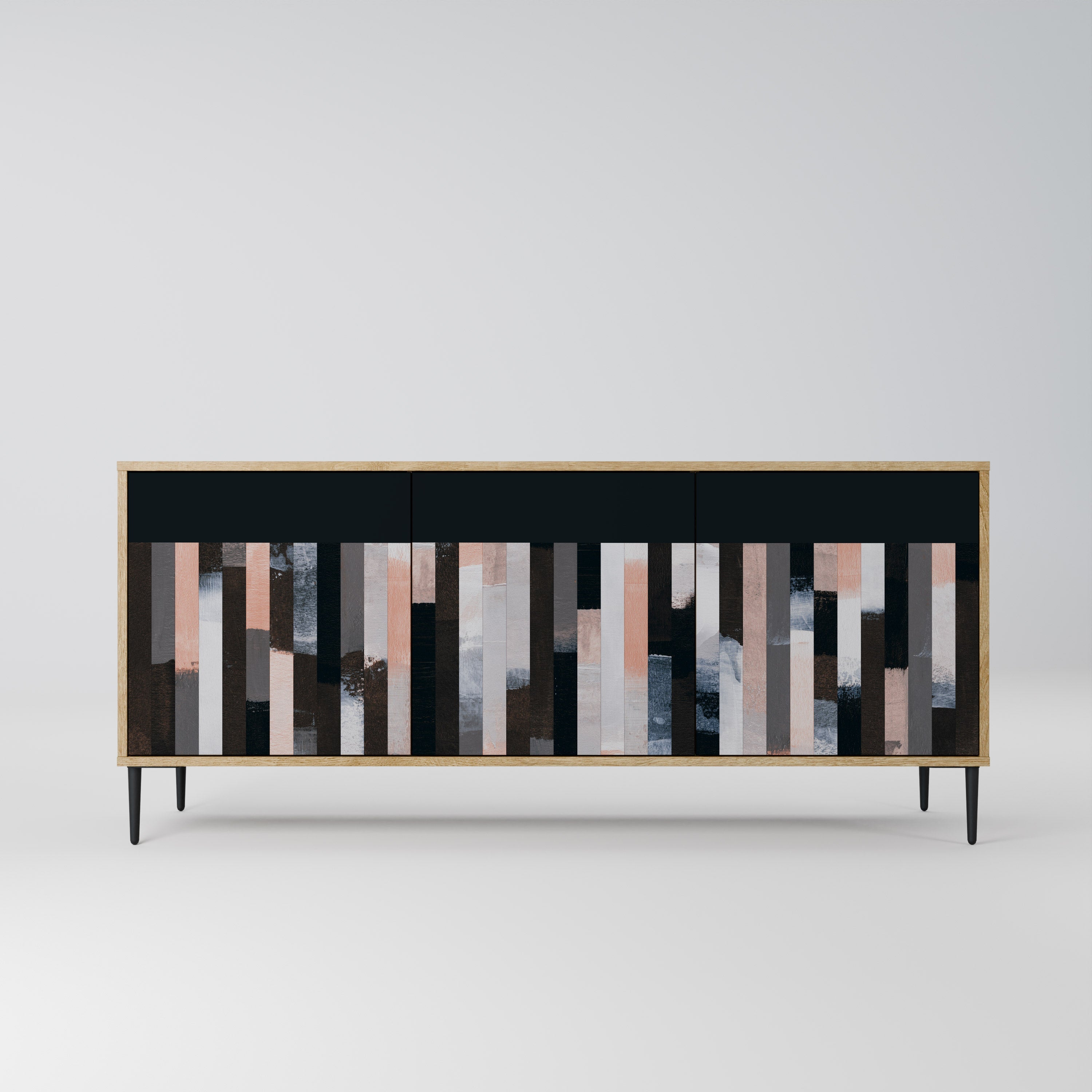 COLLAGE OF RECTANGLES 3-türiges Sideboard in Eichenoptik