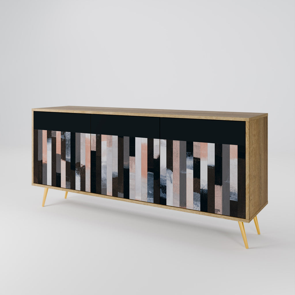 COLLAGE OF RECTANGLES 3-türiges Sideboard in Eichenoptik