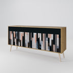 COLLAGE OF RECTANGLES Sideboard mit 3 Türen in Eiche-Optik