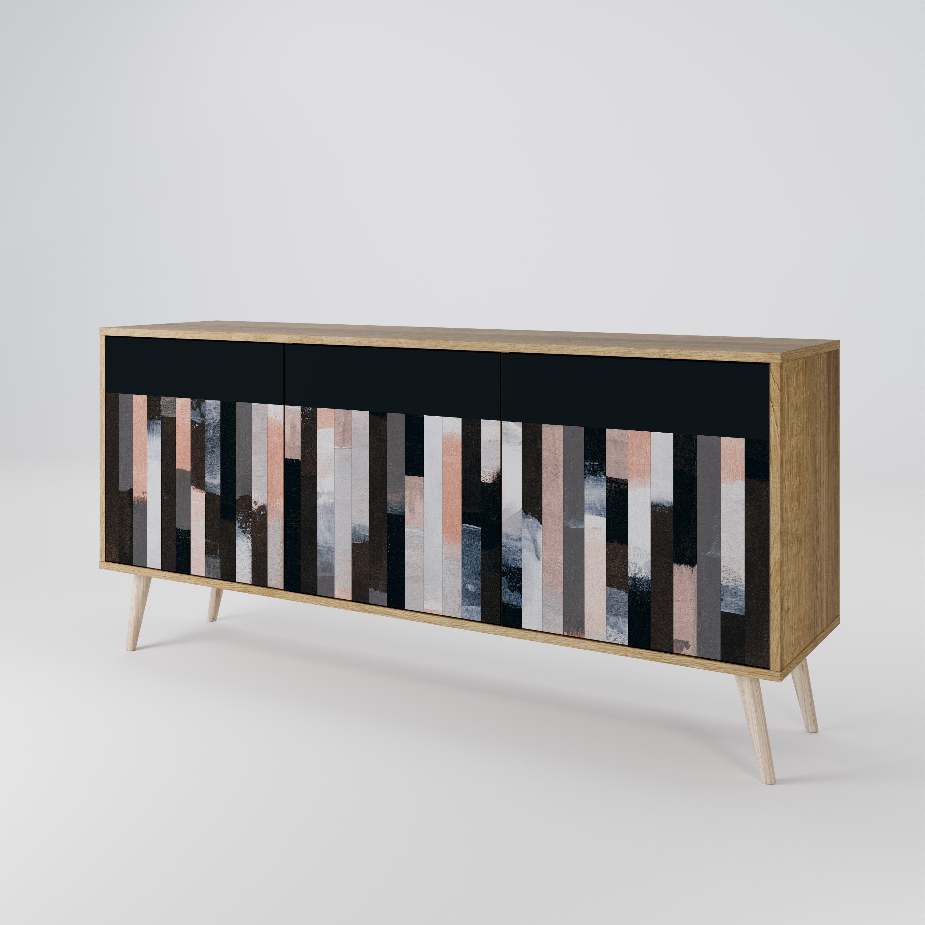 COLLAGE OF RECTANGLES 3-türiges Sideboard in Eichenoptik