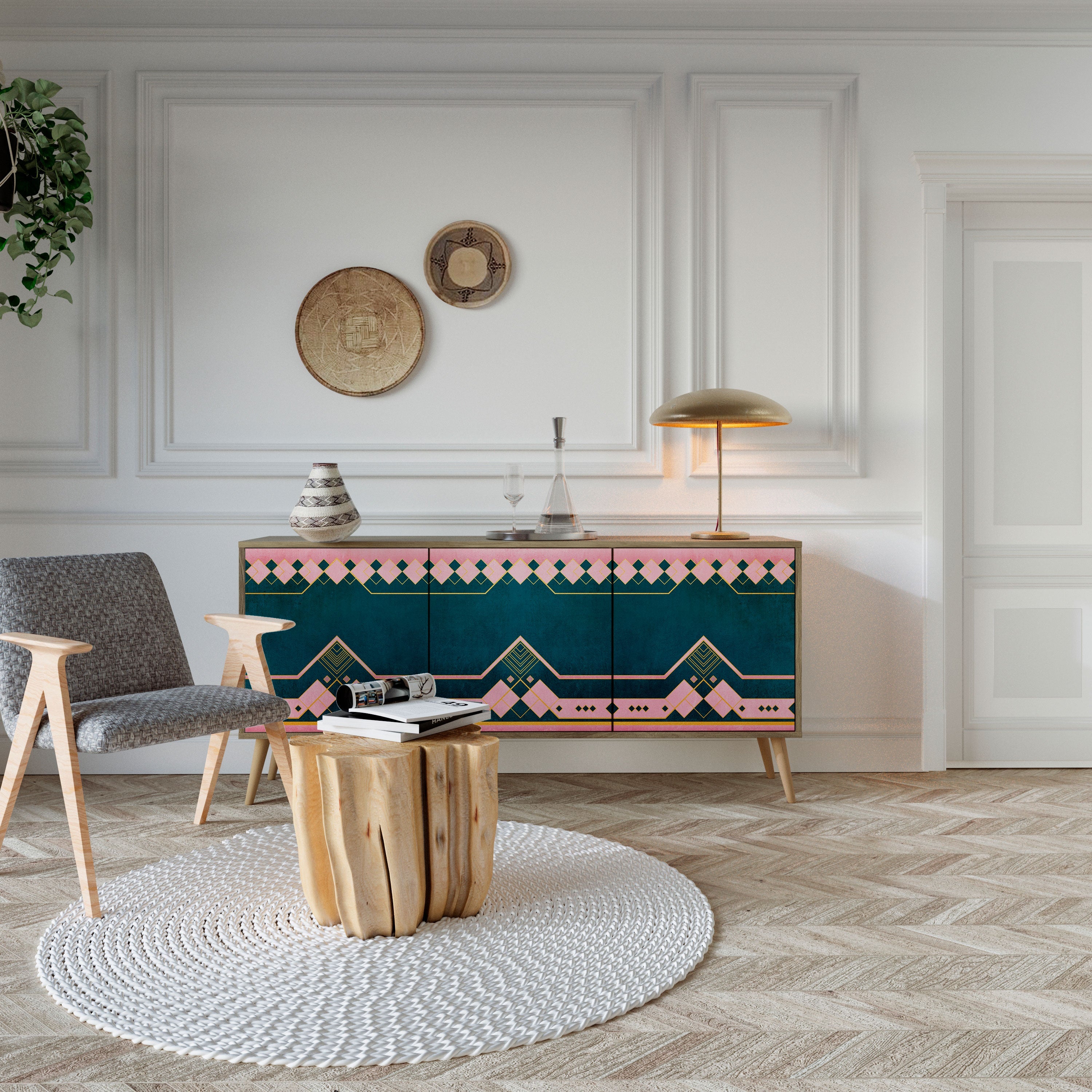 ROYAL COMPOSITION 3-türiges Sideboard in Eichenoptik