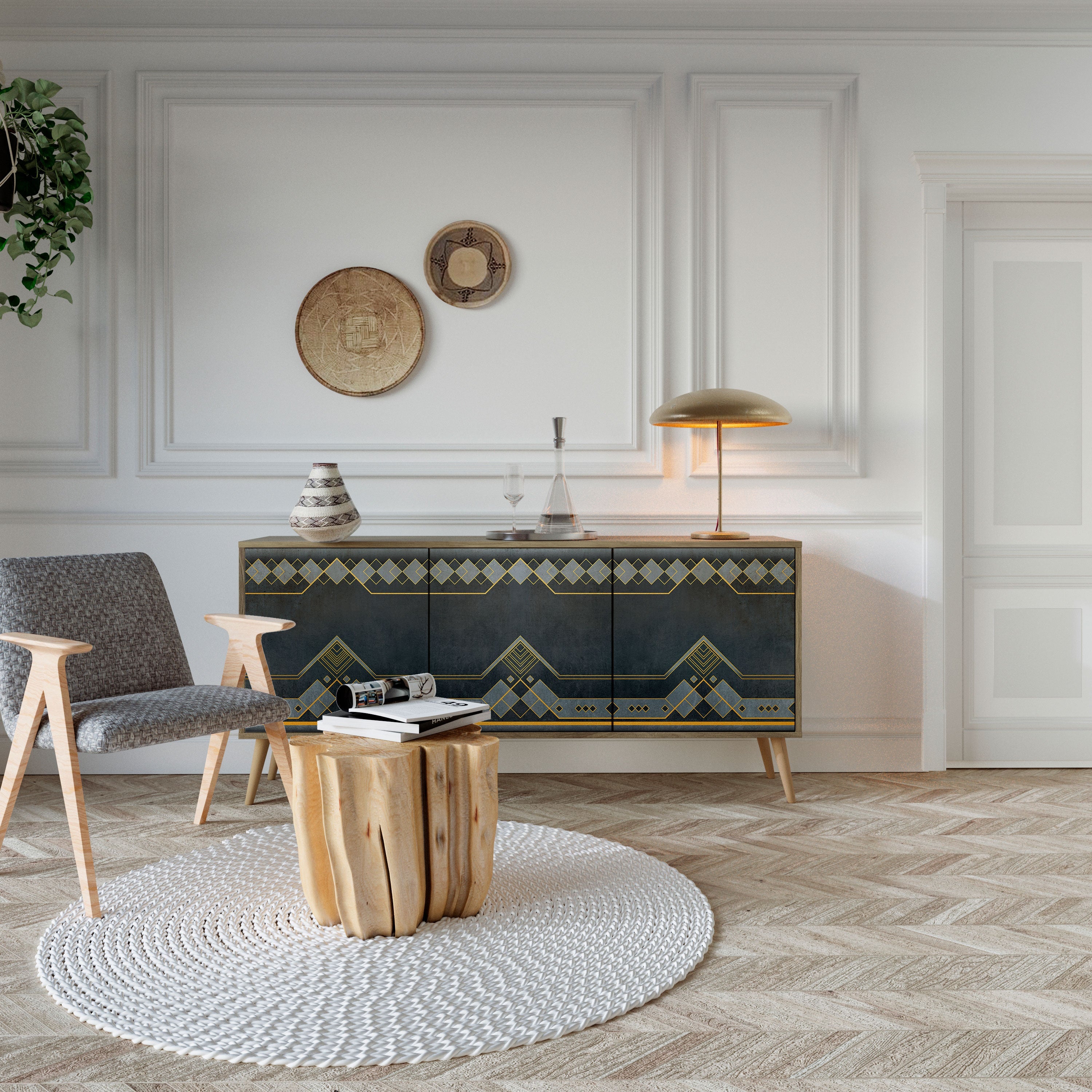 ROYAL ORDINARINESS 3-türiges Sideboard in Eichenoptik