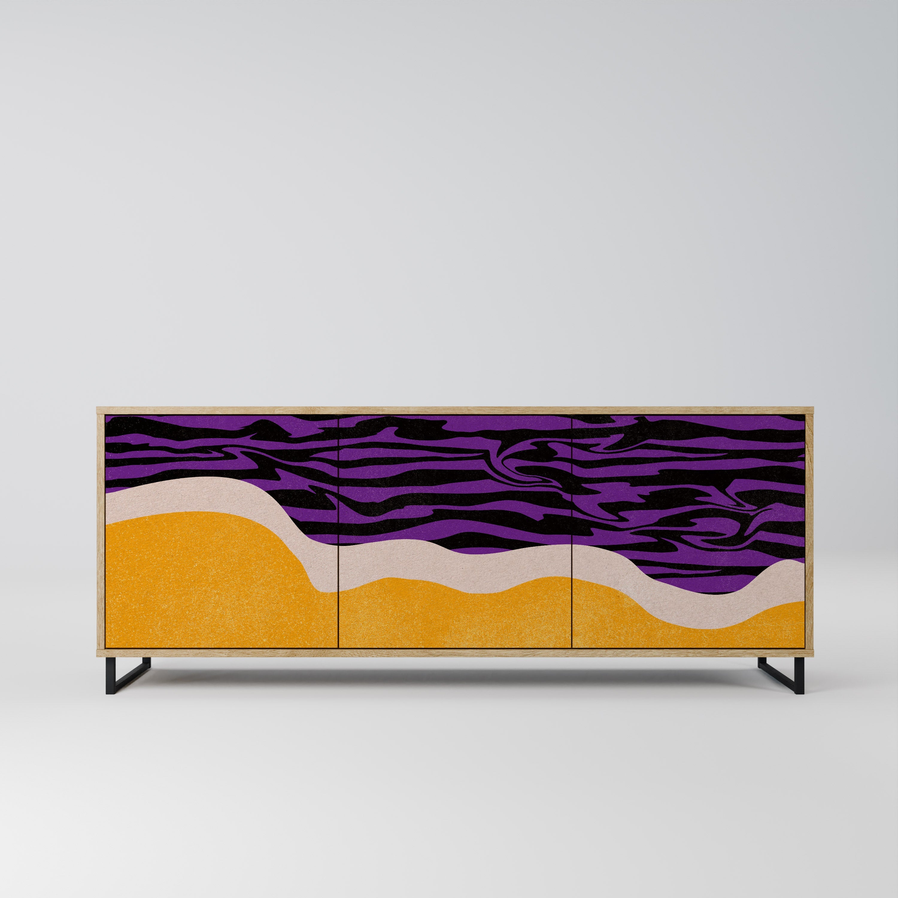 INDEPENDENT BORDER 3-türiges Sideboard in Eichenoptik
